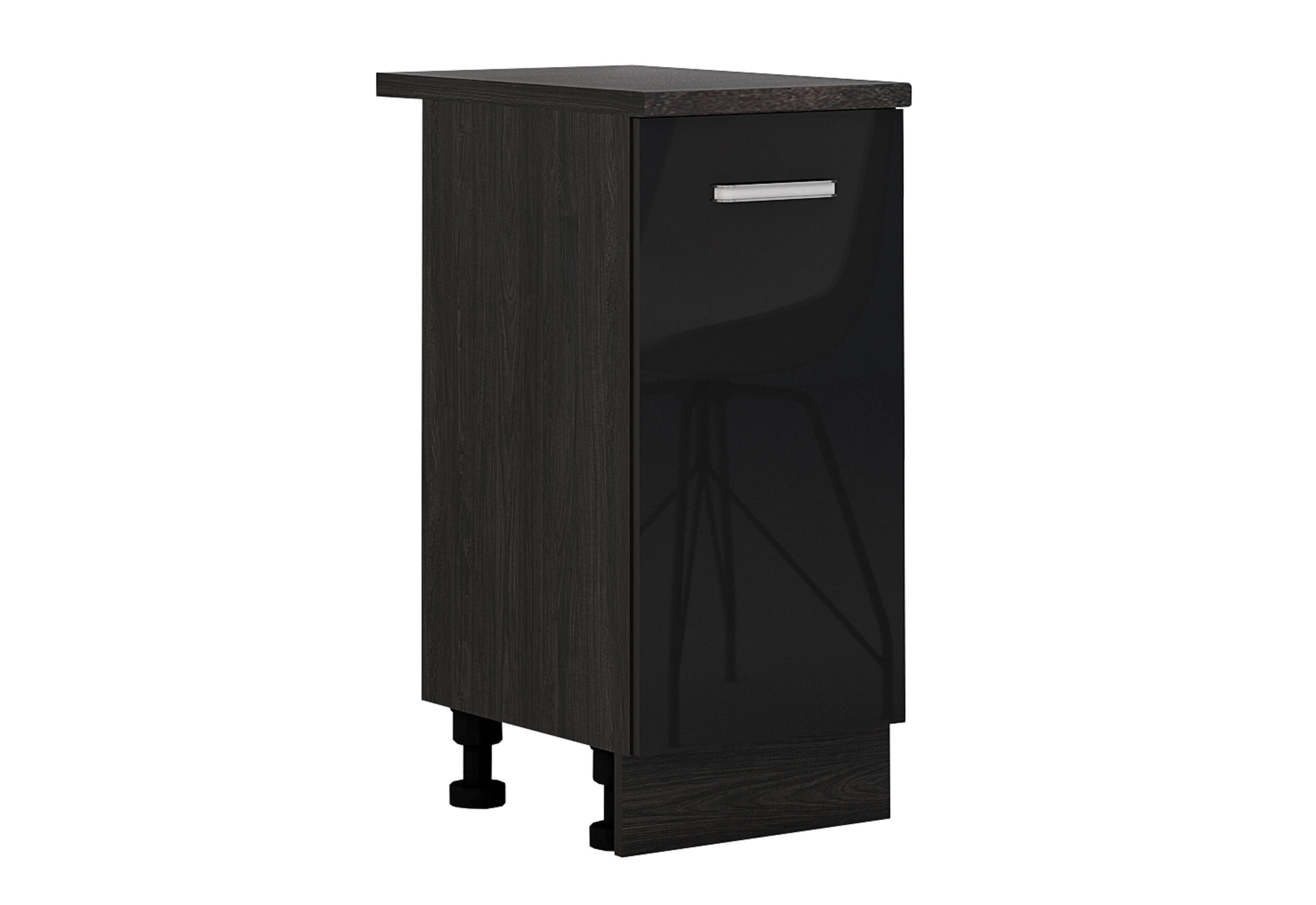 Corp inferior Elinor B5, 40x87, negru lucios/stejar carbon