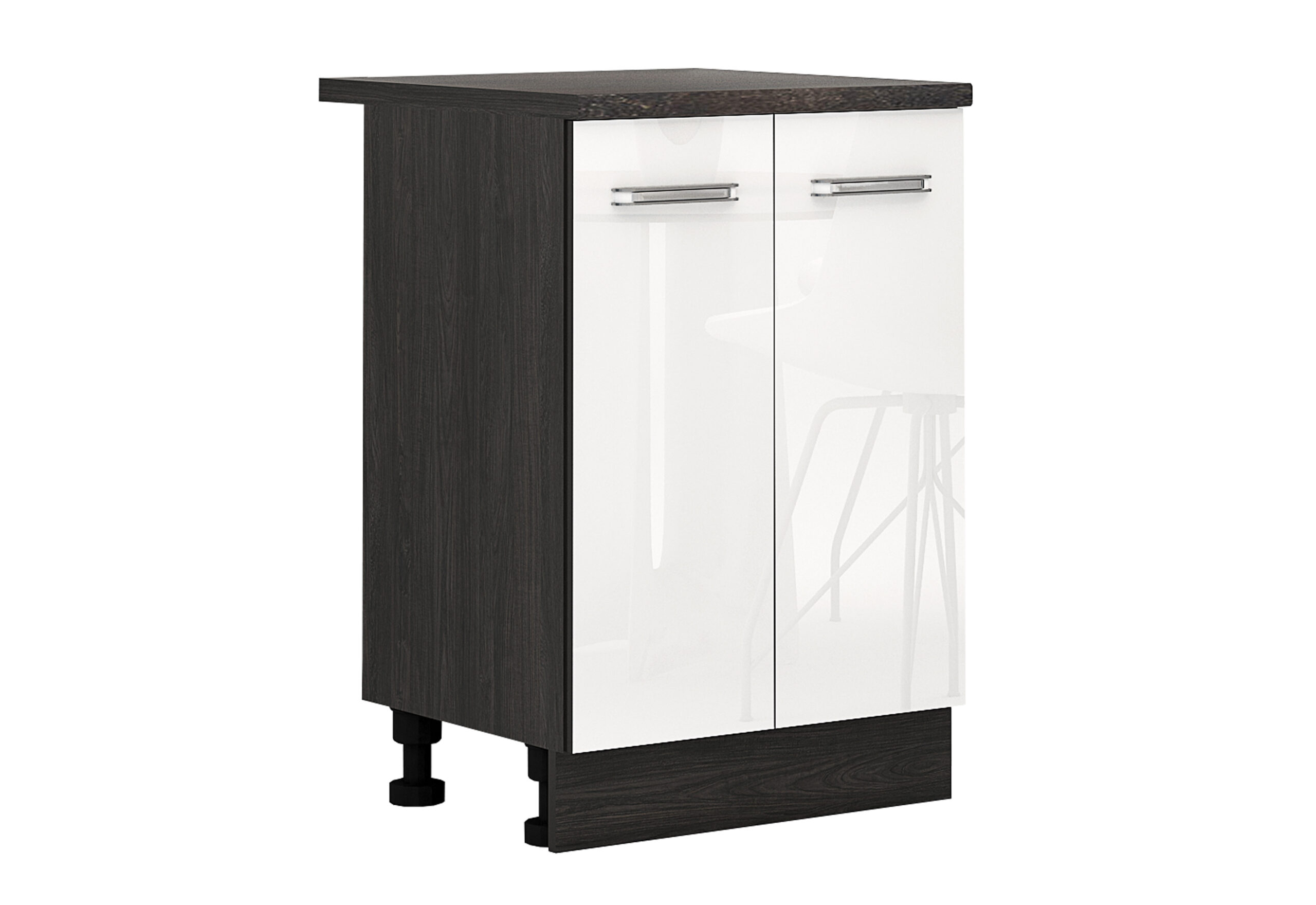 Corp inferior Elinor B51, 60x87, alb lucios/ stejar carbon