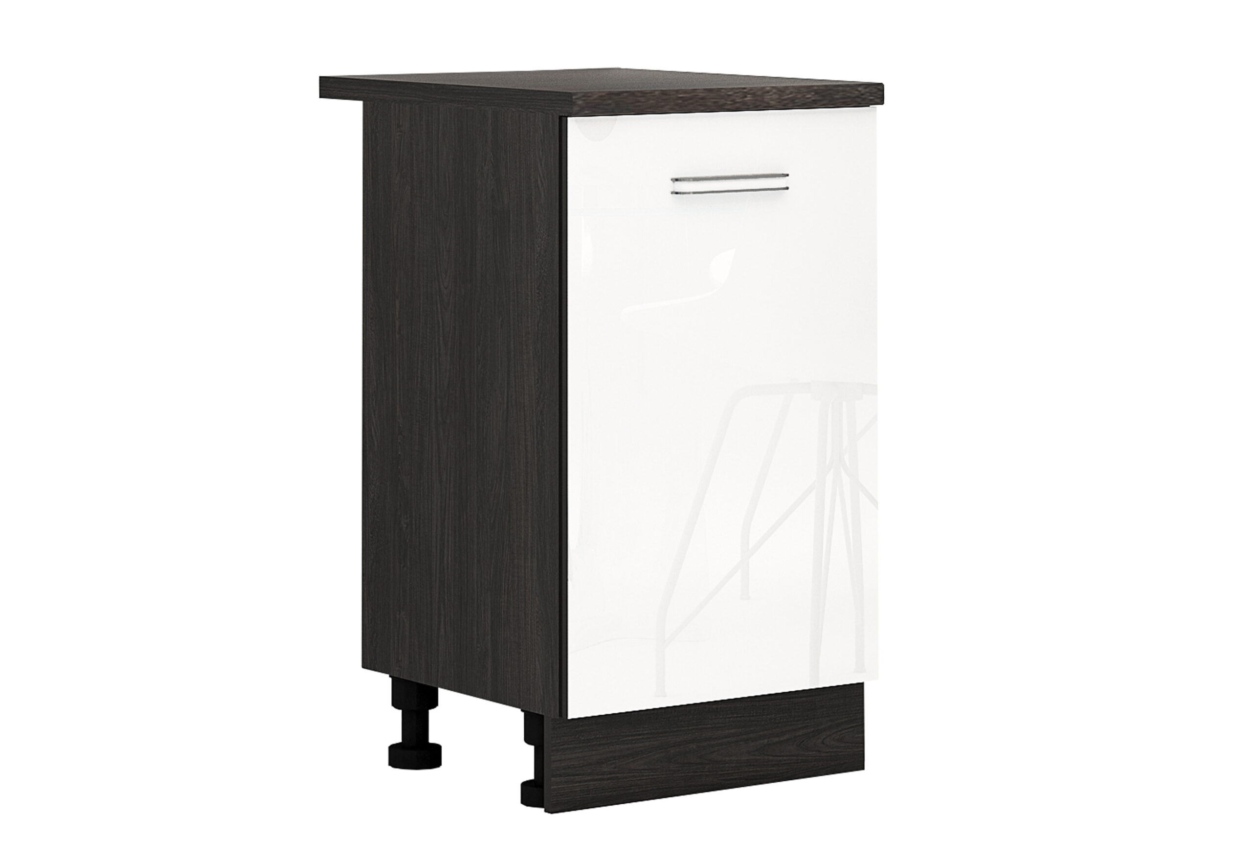 Corp inferior Elinor B6, 60x87, alb lucios/stejar carbon