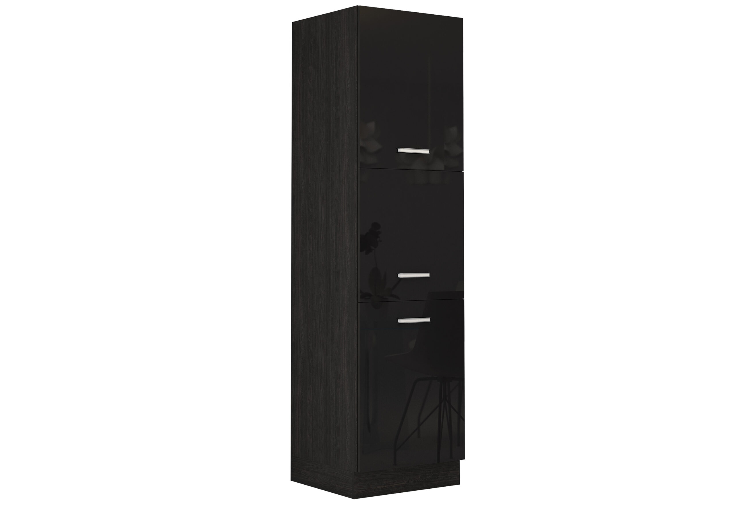 Dulap cuptor incorporabil Elinor B66, 60x220, negru lucios/ stejar carbon - imagine 2