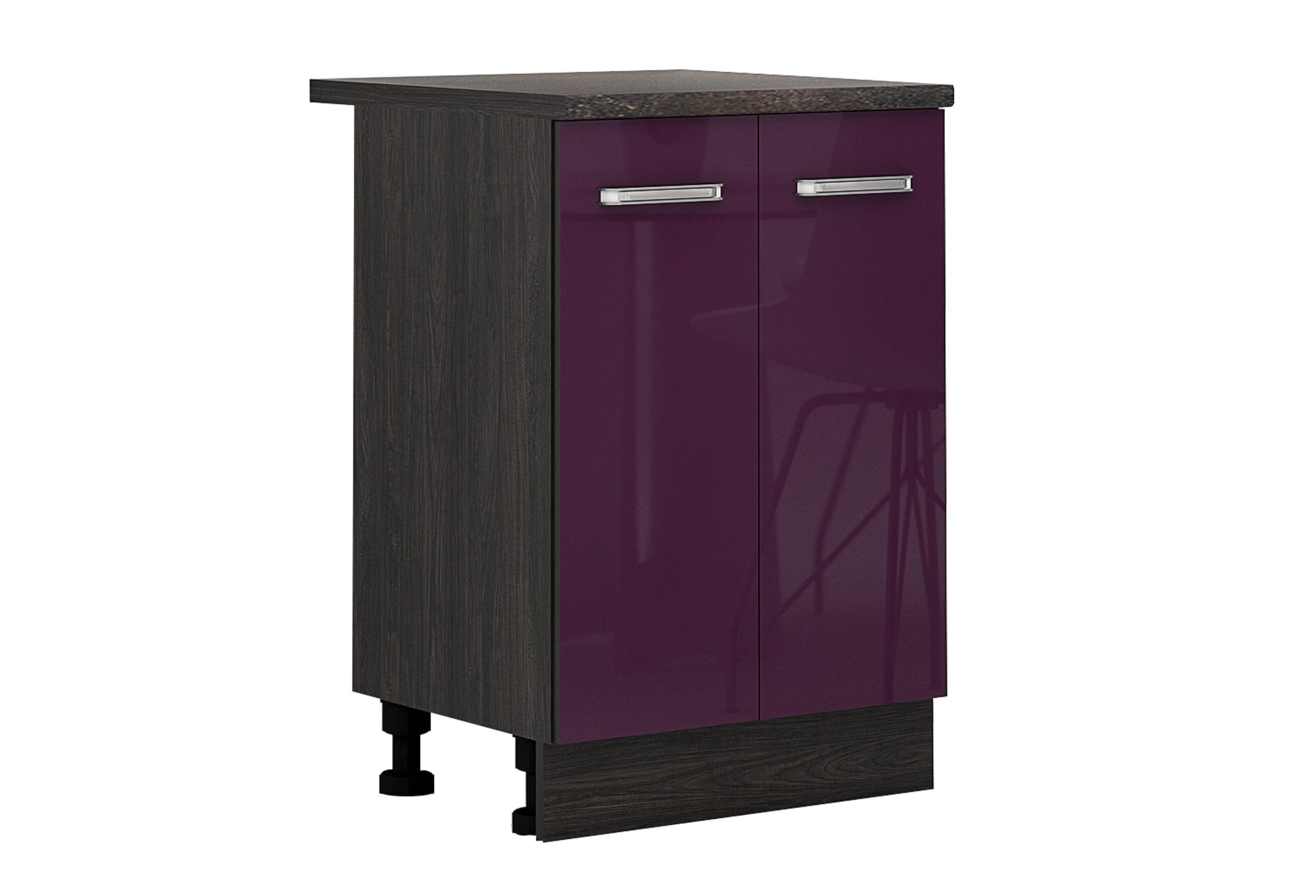 Corp inferior masca chiuveta Elinor B68, 60x87, violet lucios/ stejar carbon