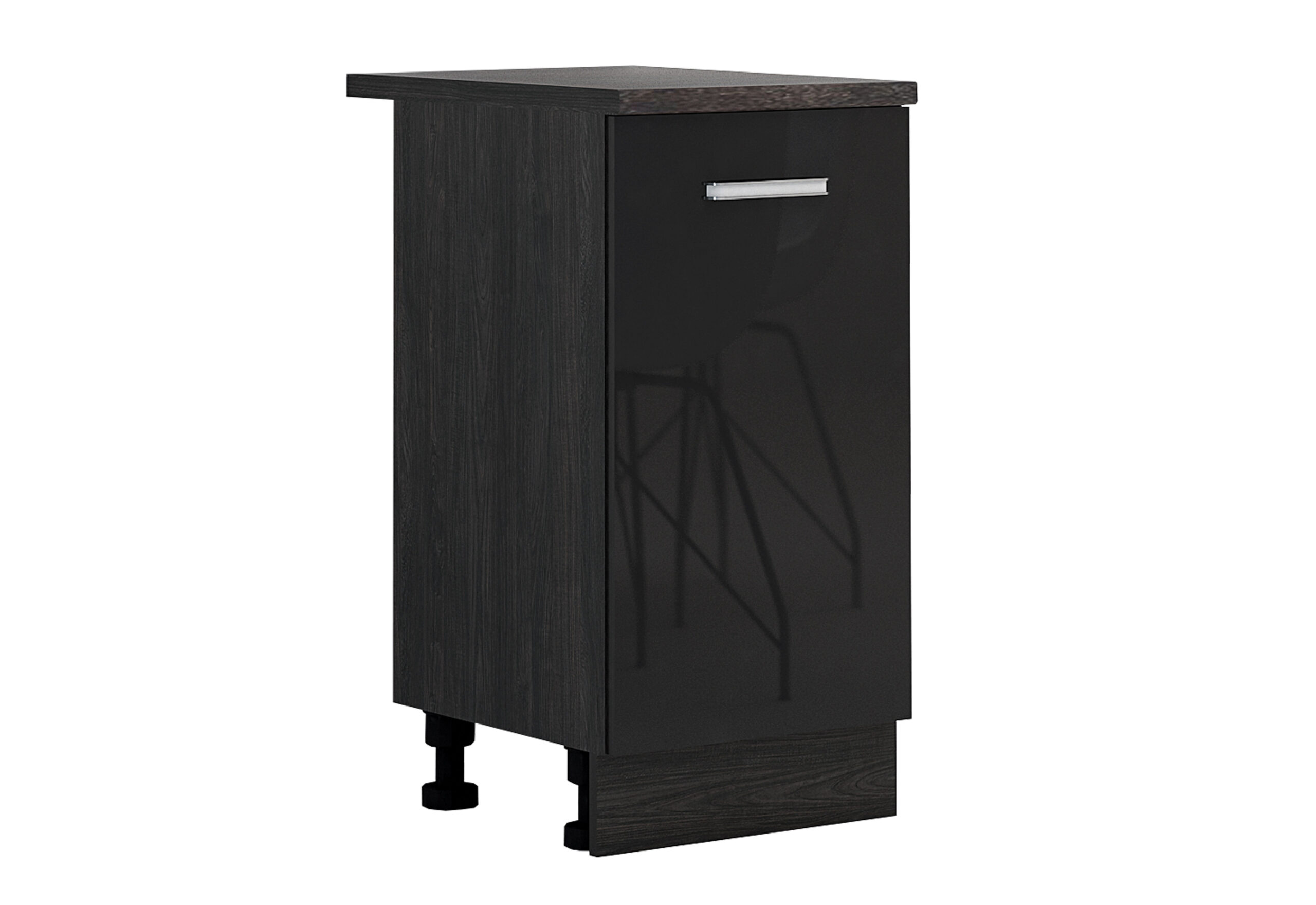 Corp inferior Elinor B72, 45x87, negru lucios/stejar carbon