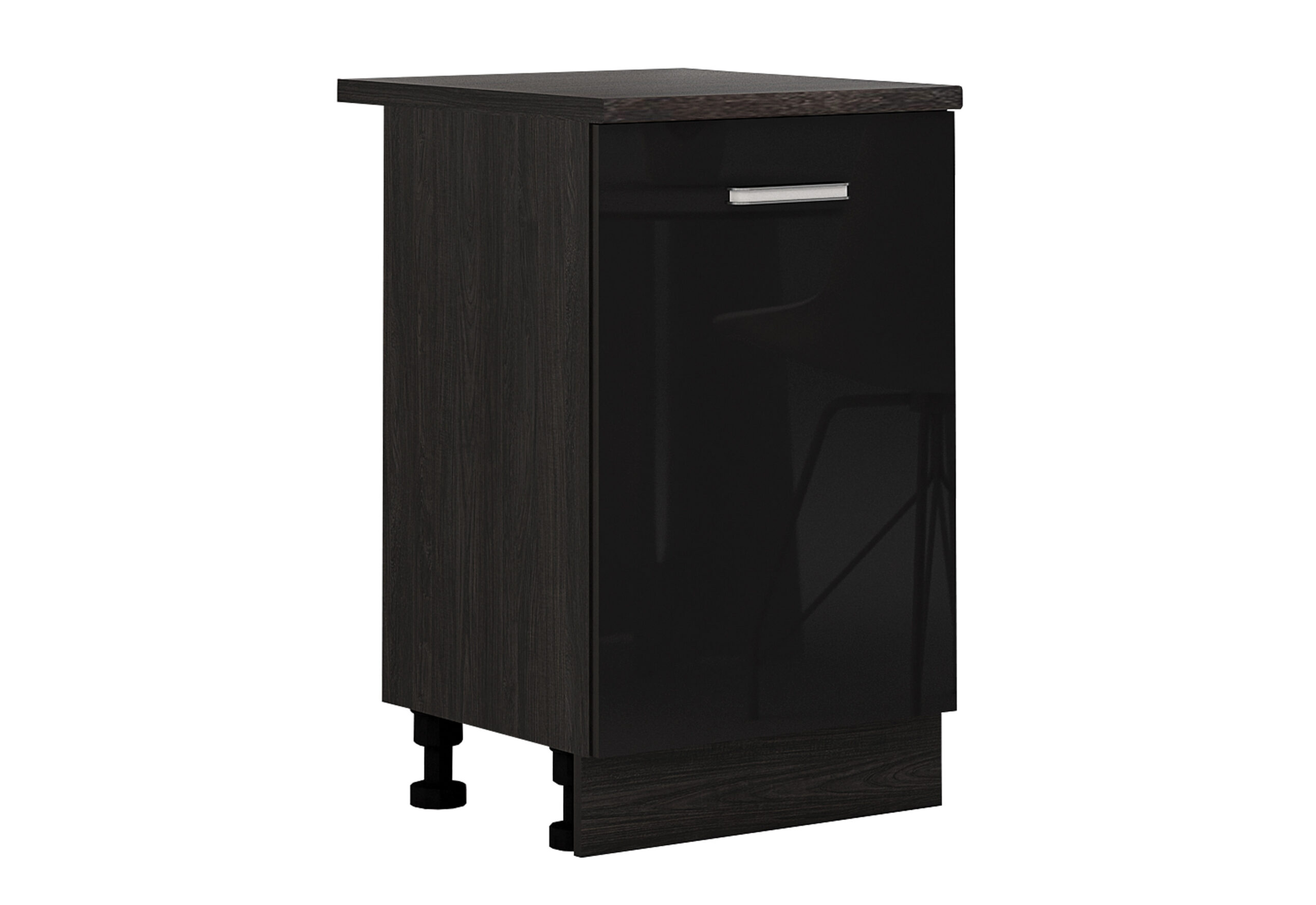 Corp inferior Elinor B73, 55x87, negru lucios/stejar carbon