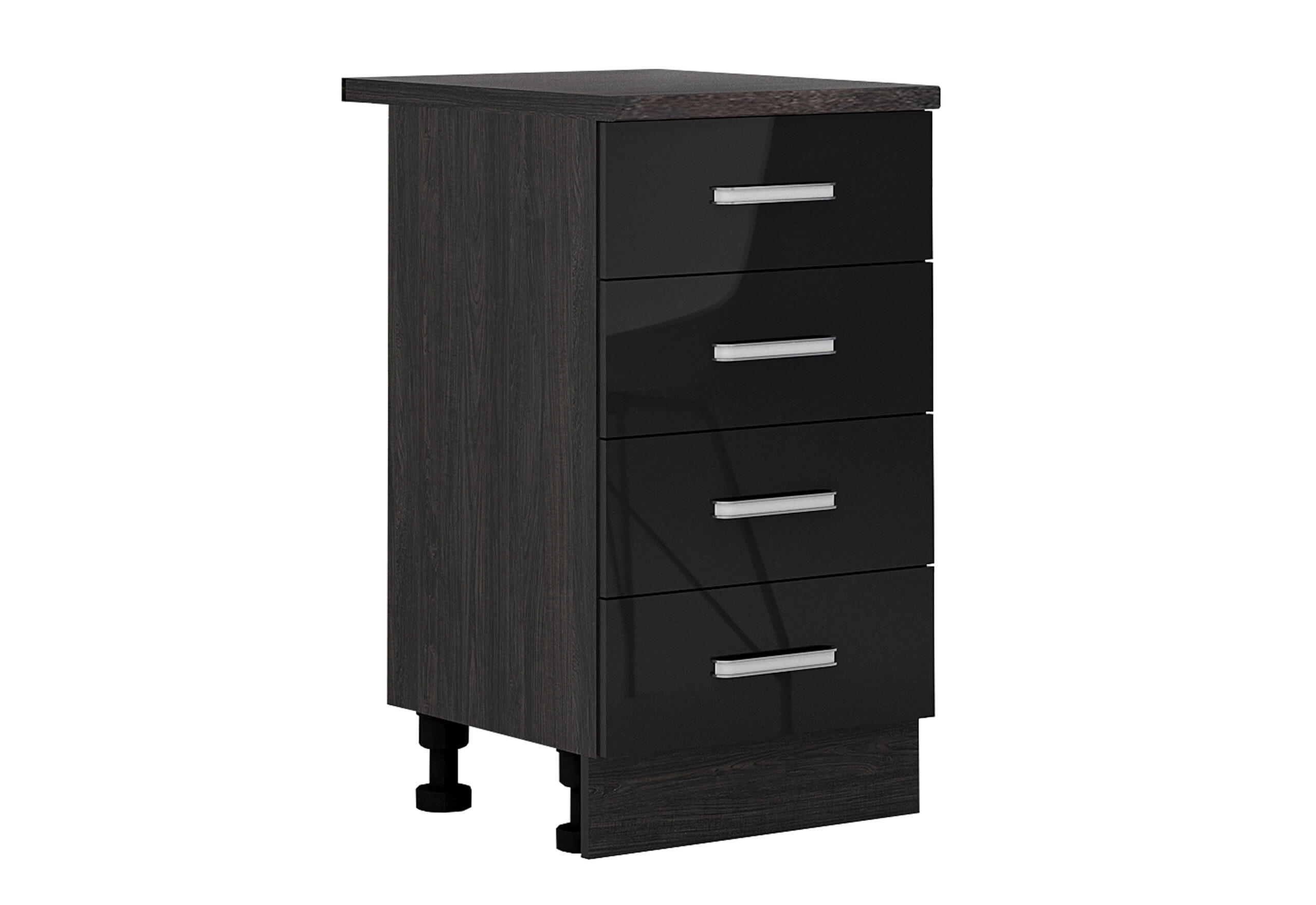 Corp inferior Elinor B79, 50x87, negru lucios/ stejar carbon