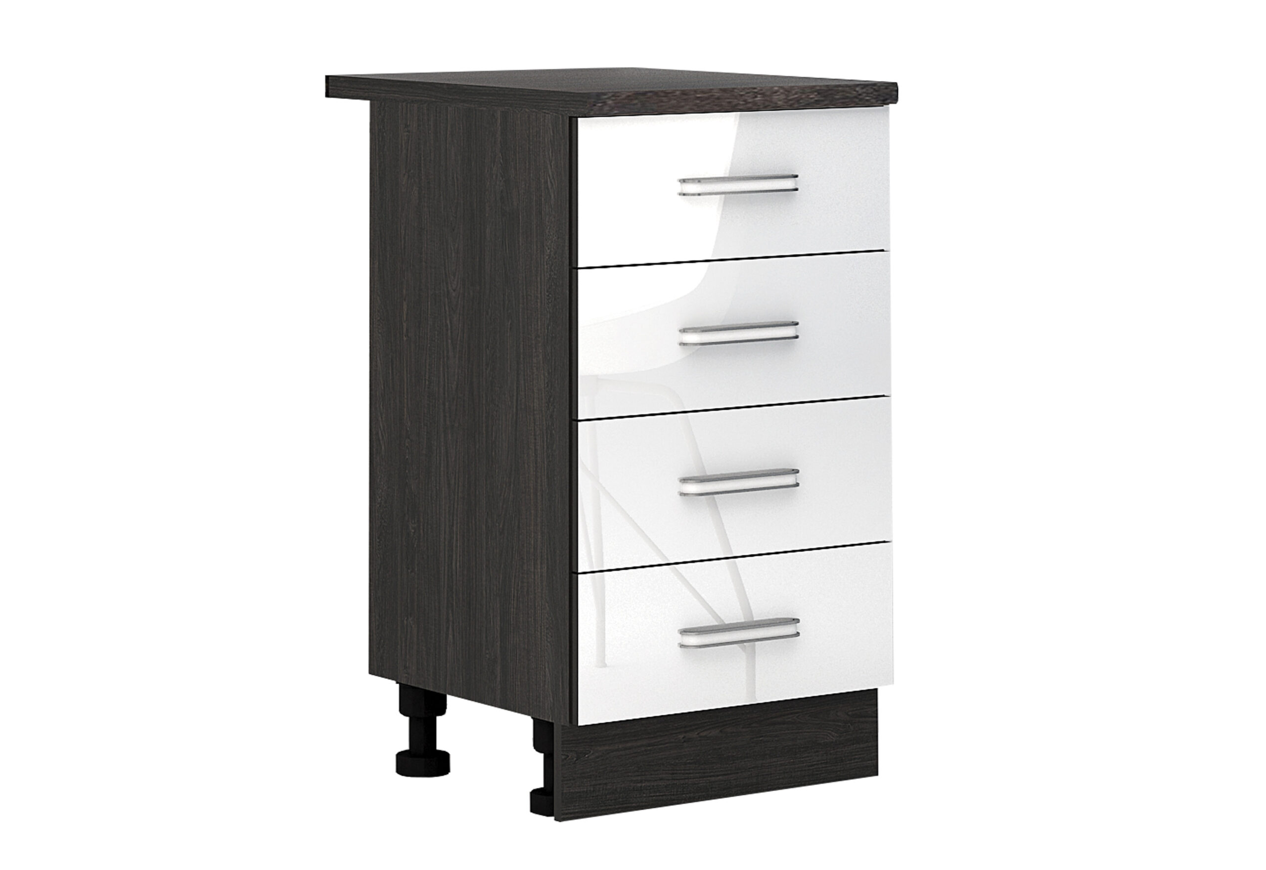 Corp inferior Elinor B79, 50x87, alb lucios/ stejar carbon