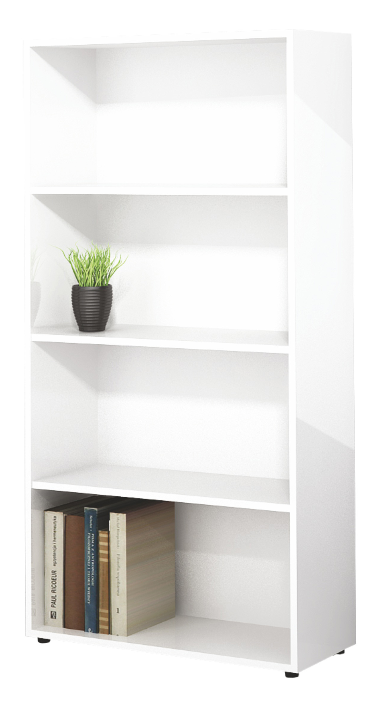 Etajera Apolo Lina 4, 72x28x142, alb lucios