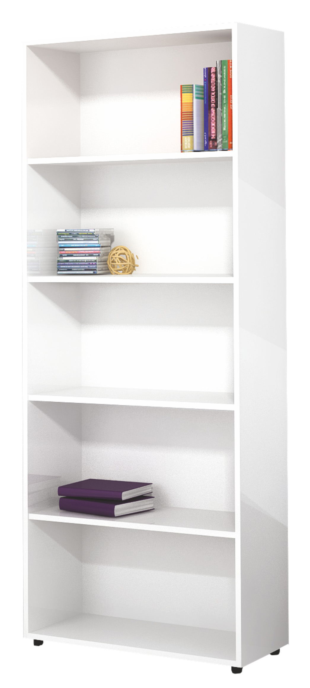 Etajera Apolo Lina 5, 72x28x176, alb lucios