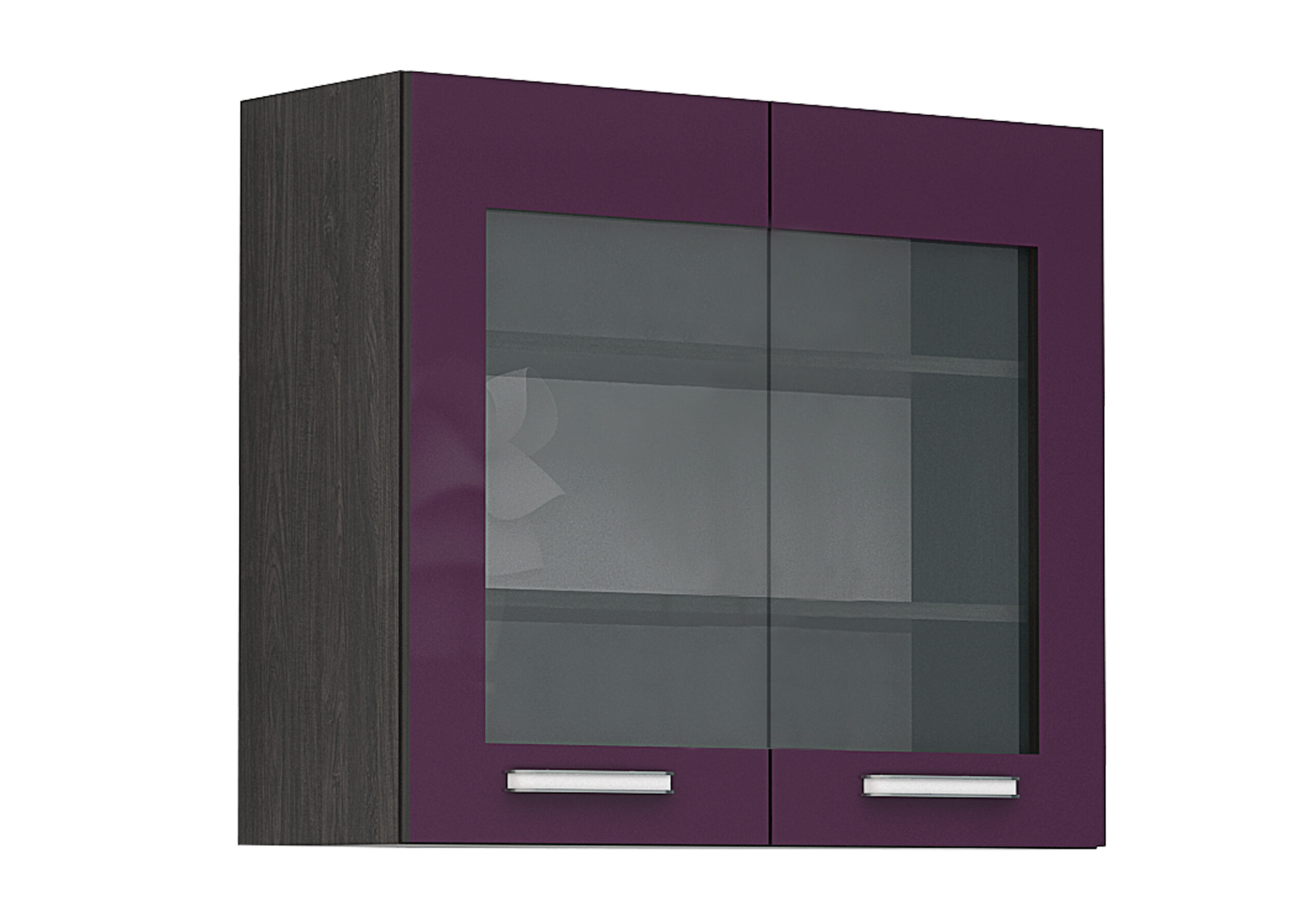 Corp superior vitrina Elinor G12, 80x70, violet lucios/stejar carbon
