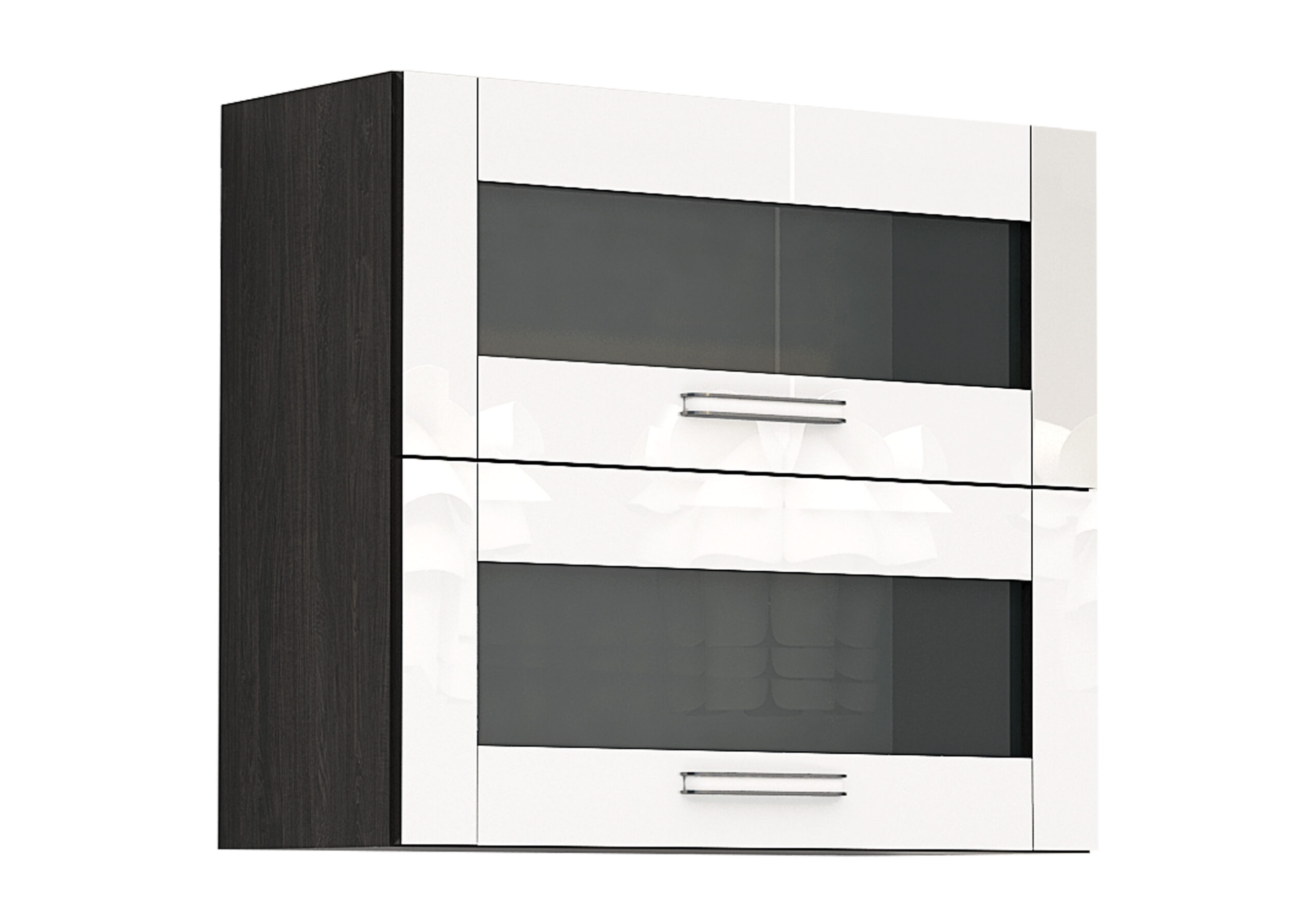 Corp superior vitrina Elinor G37, 80x70, alb lucios/stejar carbon