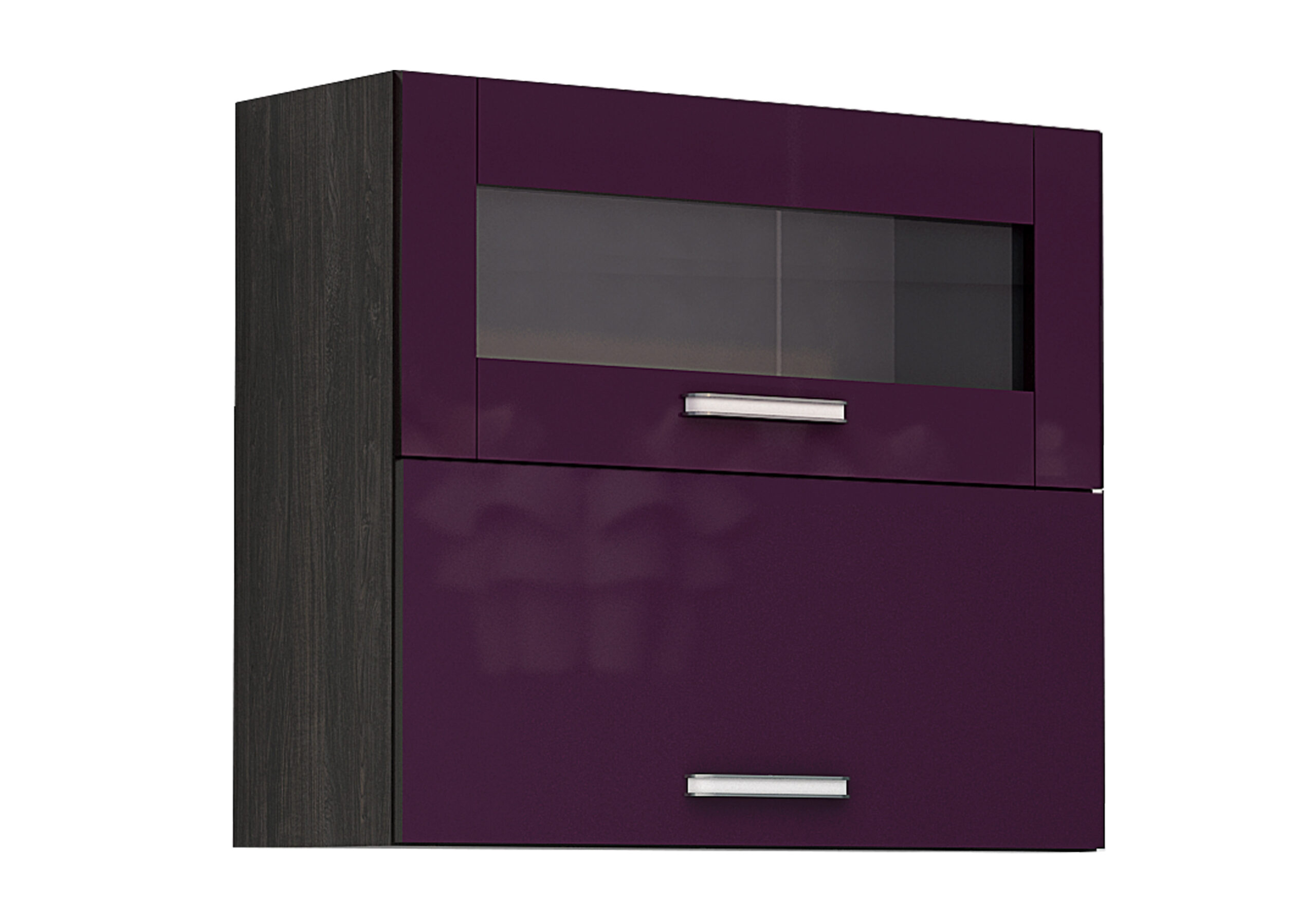 Corp superior vitrina Elinor G45, 80x70, violet lucios/stejar carbon