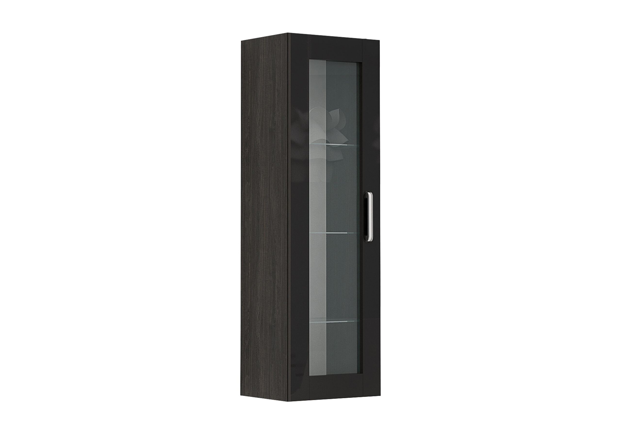 Corp superior vitrina Elinor G48, 40x130, negru lucios/stejar carbon