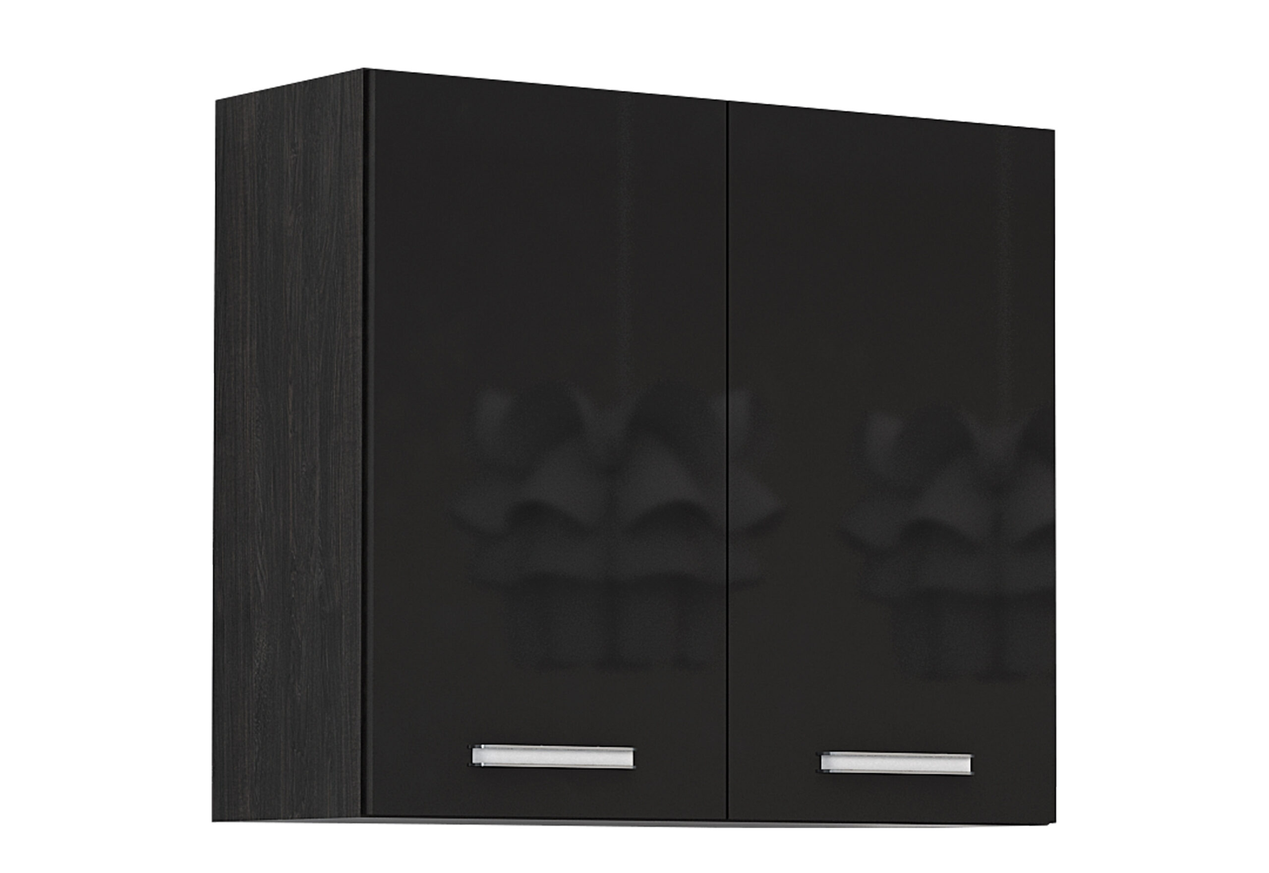 Corp superior 2 usi si scurgator Elinor G52, 80x70, negru lucios/ stejar carbon