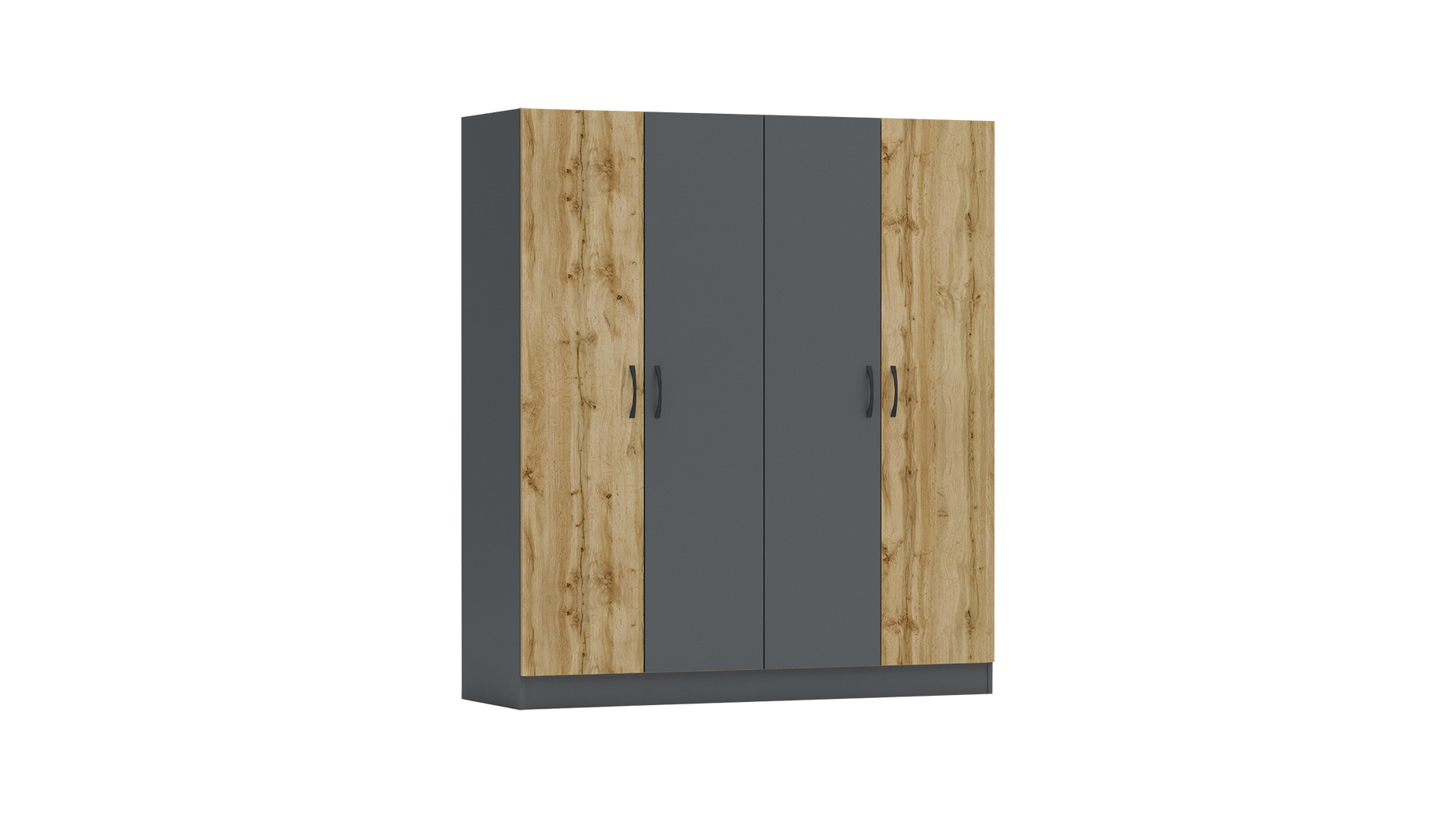 Dulap Apolo 6, 4 usi, 160x52x181, stejar wotan/ antracit