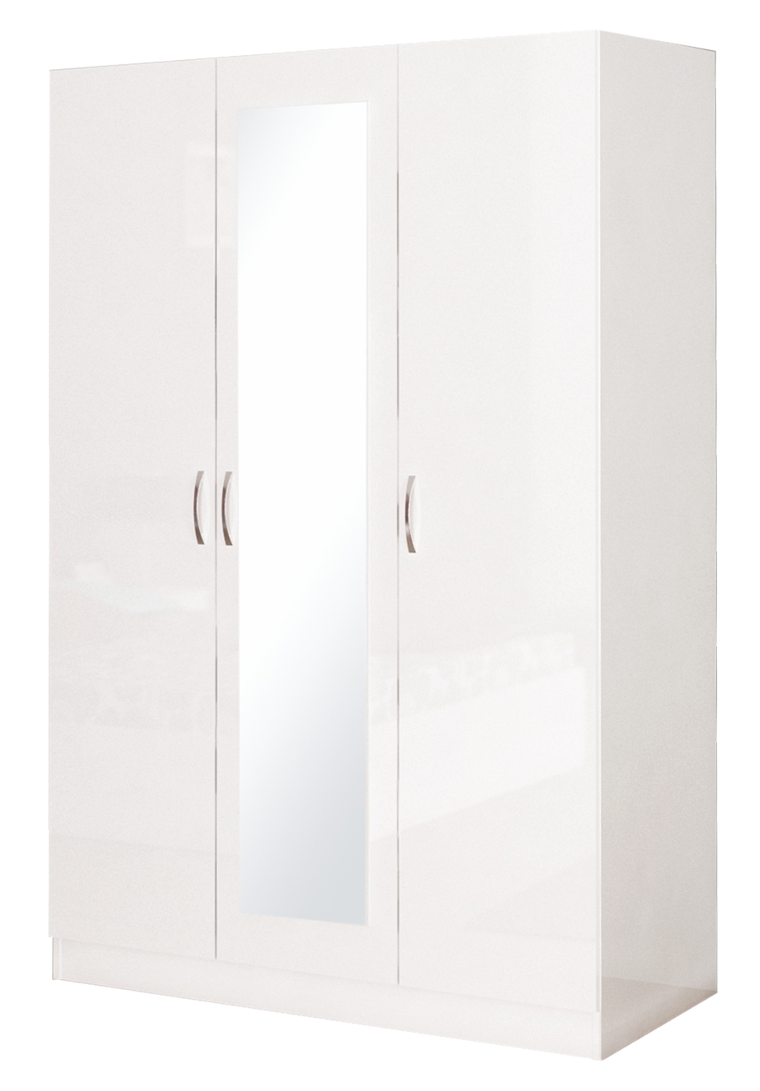 Dulap Apolo 3, 3 usi, 120x52x181, alb lucios
