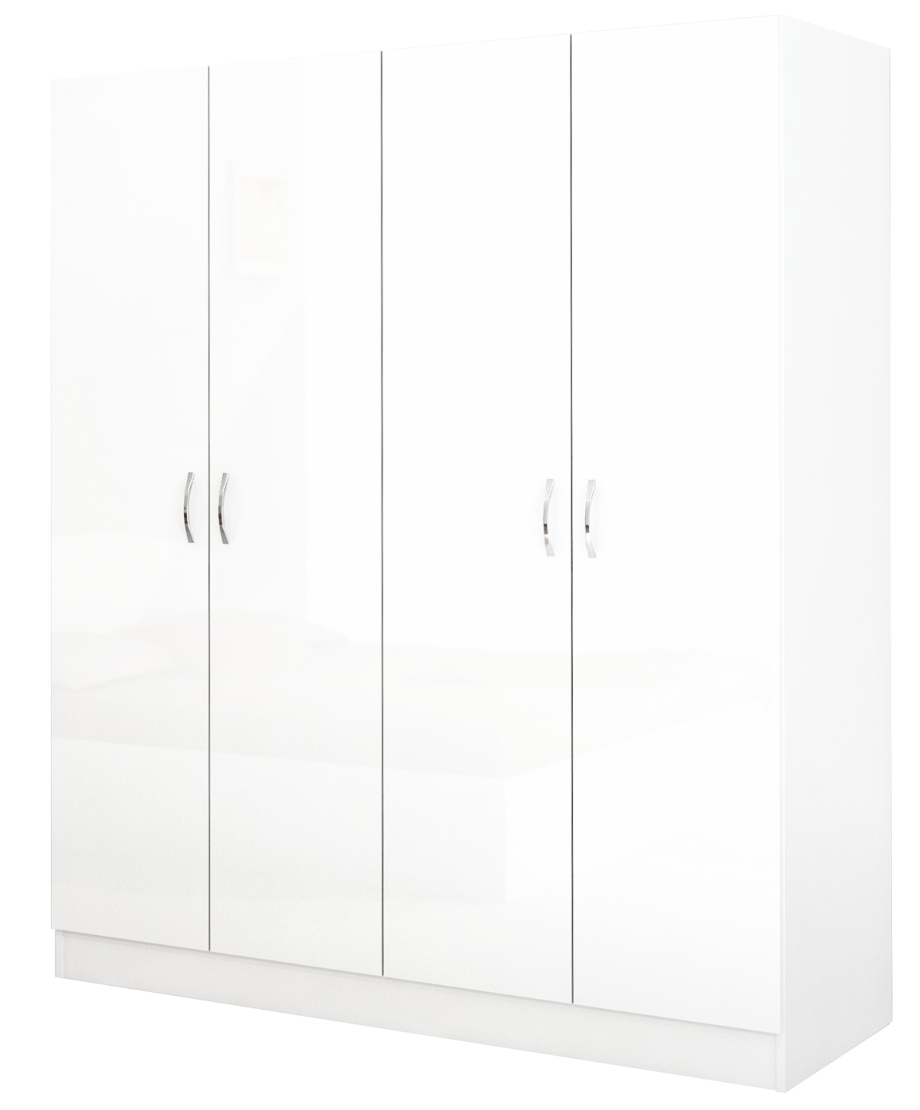Dulap Apolo 6, 160x52x181, 4 usi, alb lucios