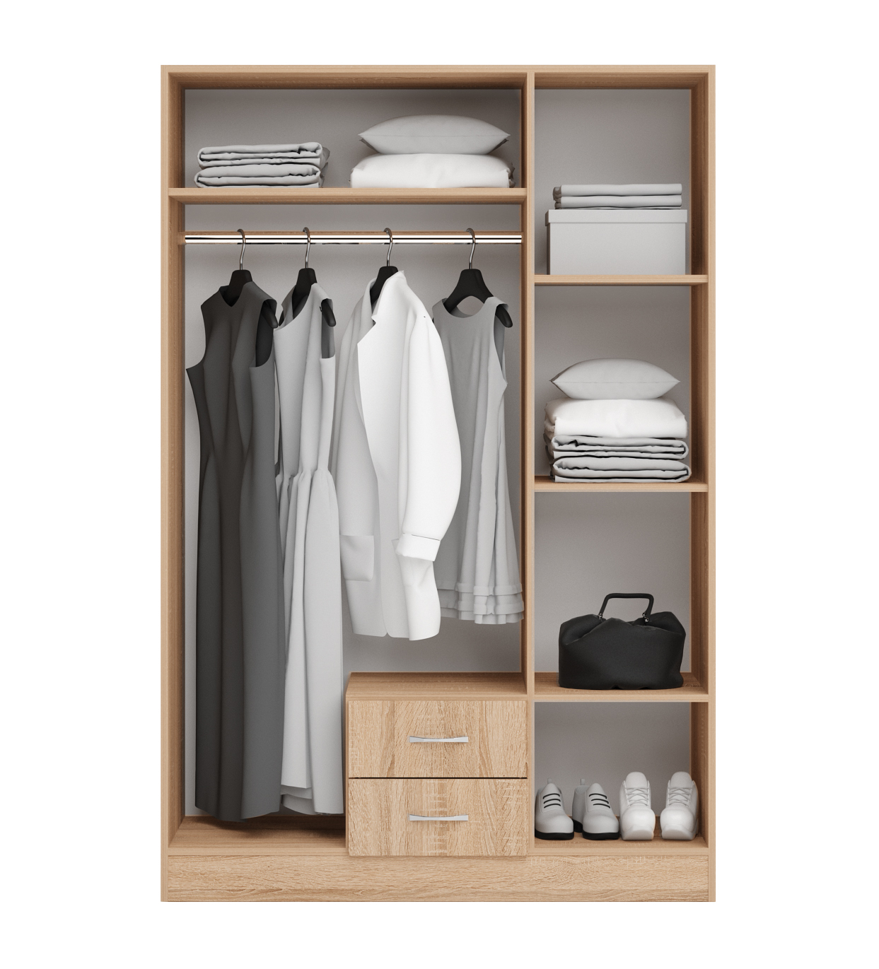 Dulap Apolo 11, 120x52x181, 3 usi, stejar sonoma - imagine 2