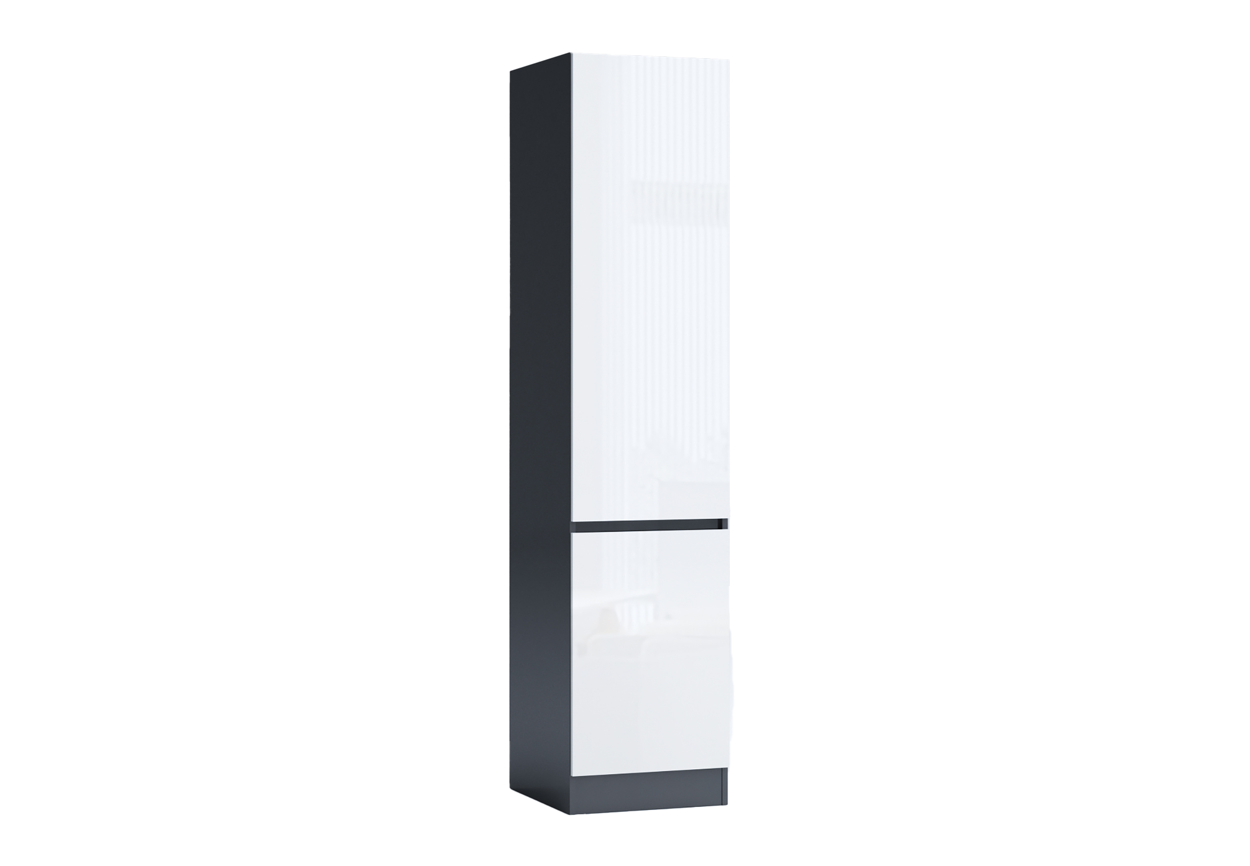 Dulap cu 2 usi Leo 1, 45x52x200, antracit lucios / alb lucios