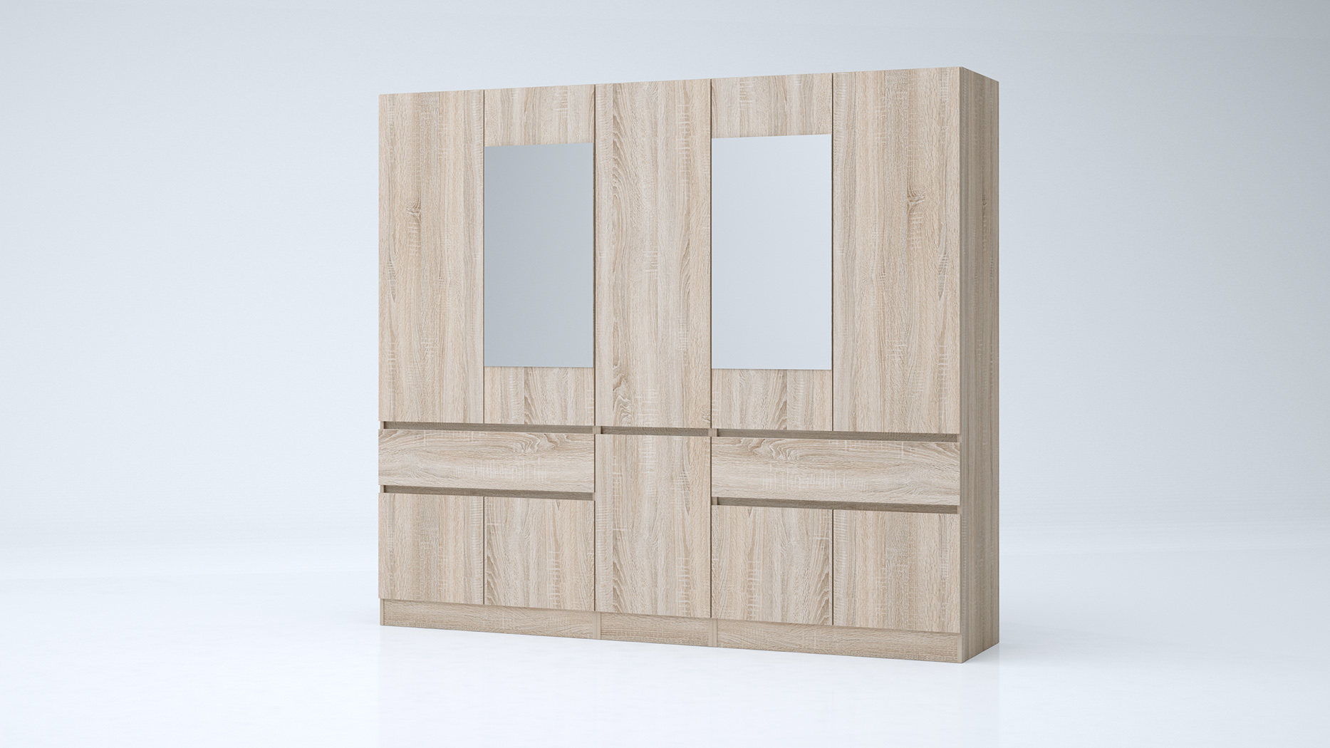 Dulap Leo 5b, 225x52x200, stejar sonoma