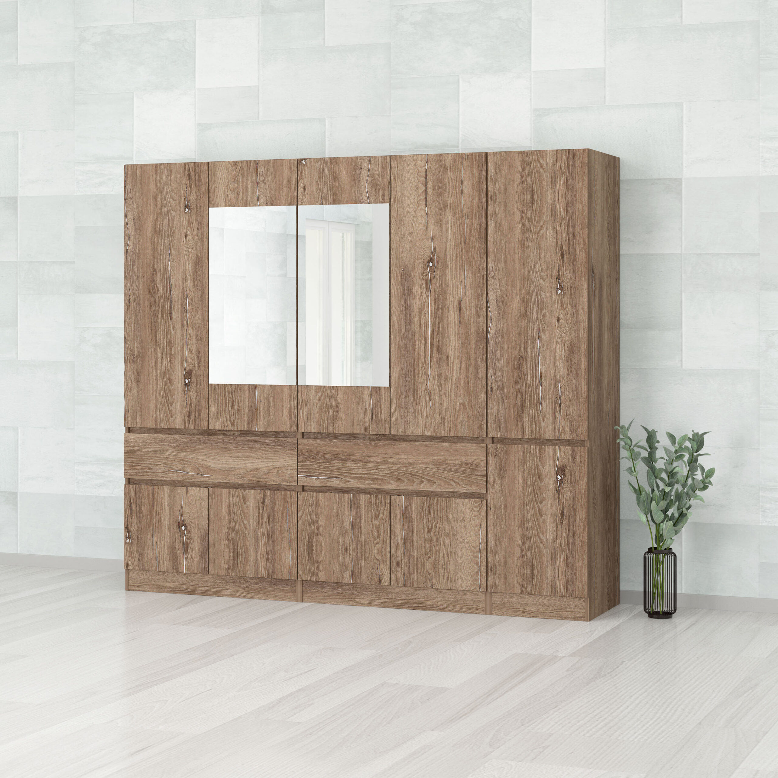 Dulap Leo 5, 225x52x200, brown silverjack