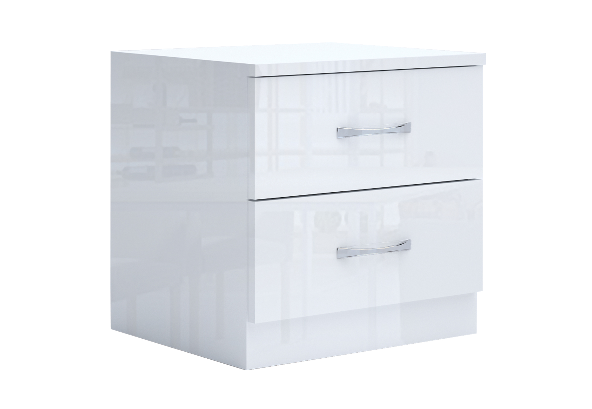 Noptiera Apolo 2, 2 sertare, 40x36x40, alb lucios
