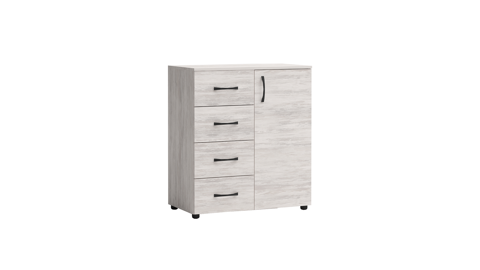 Comoda Apolo 5, 80x43x91, stejar blanco