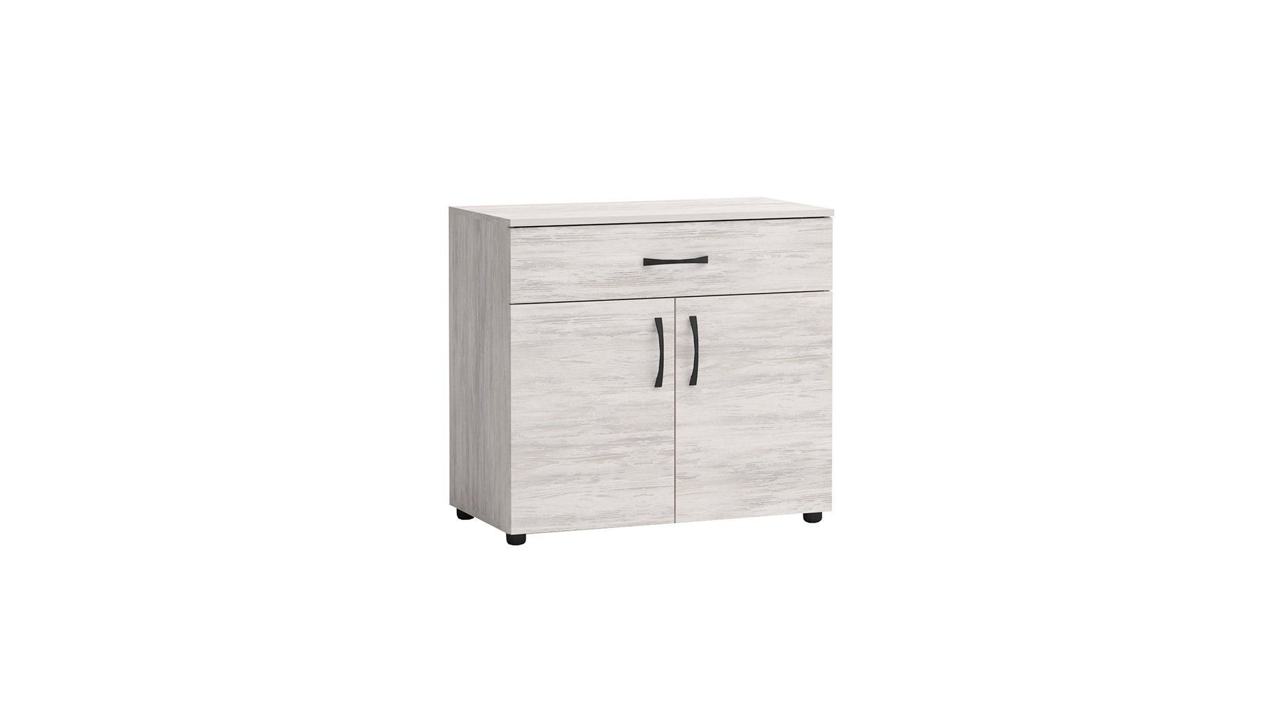 Comoda Apolo 6, 1 sertar si 2 usi, 80x43x73, stejar blanco