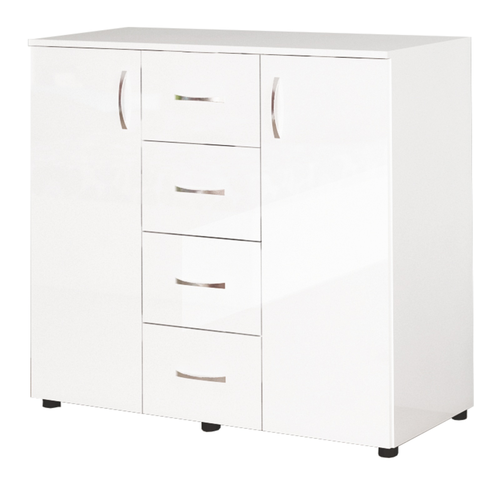 Comoda Apolo 4, 100x43x91, alb lucios