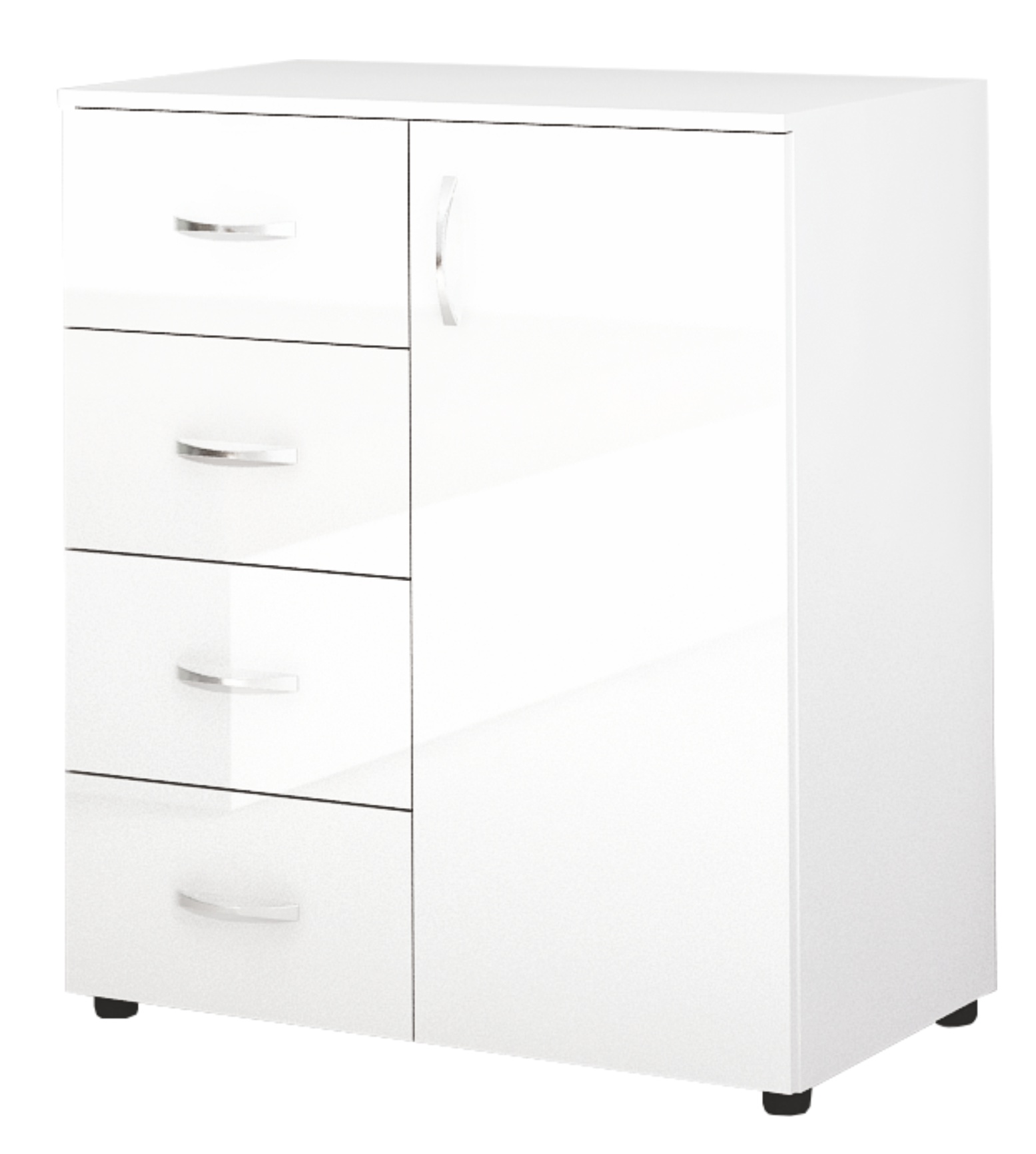 Comoda Apolo 5, 80x43x91, alb lucios