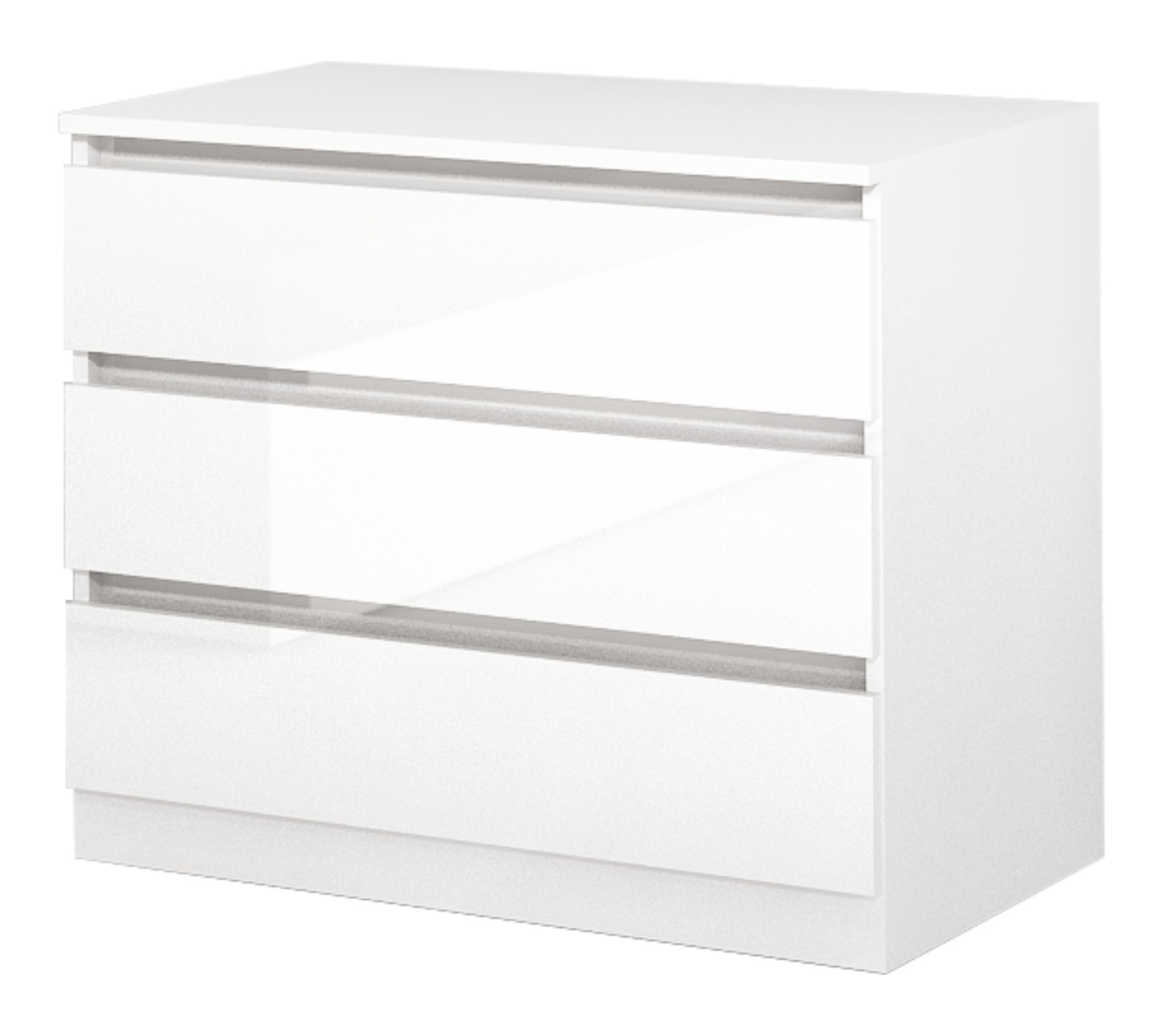 Comoda Leo 3, 80x43x66, alb lucios
