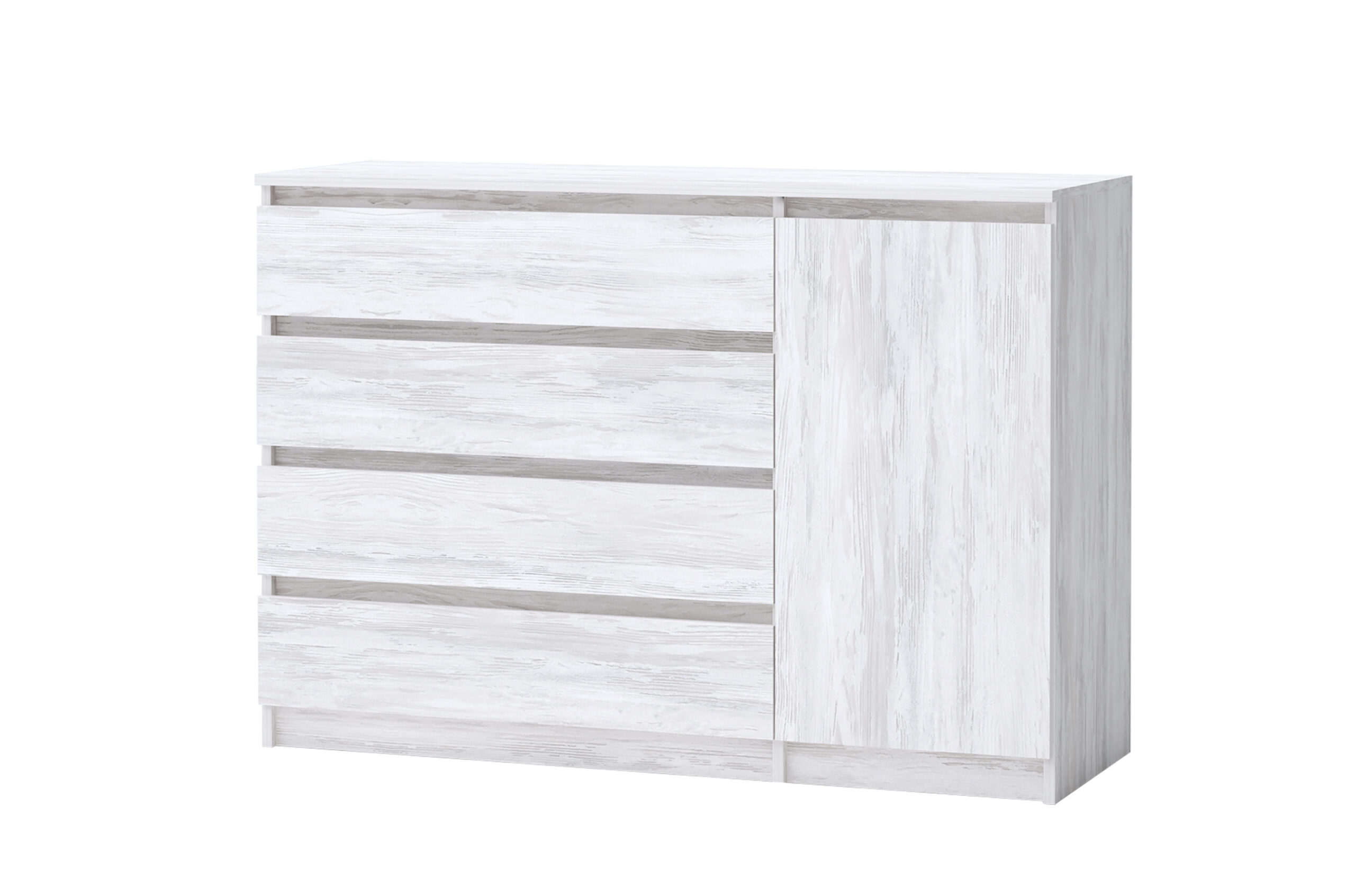 Comoda Leo 7, 120x43x86, stejar blanco