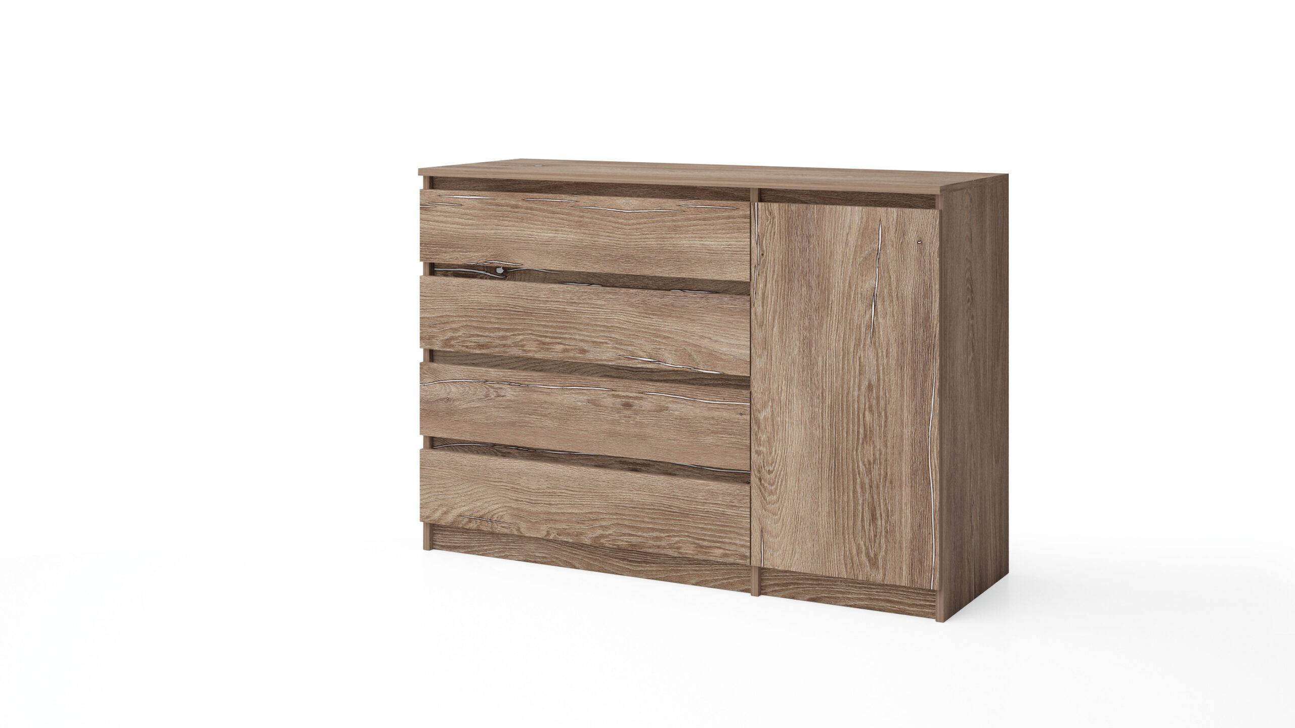 Comoda Leo 7, 120x43x86, brown silverjack - imagine 2
