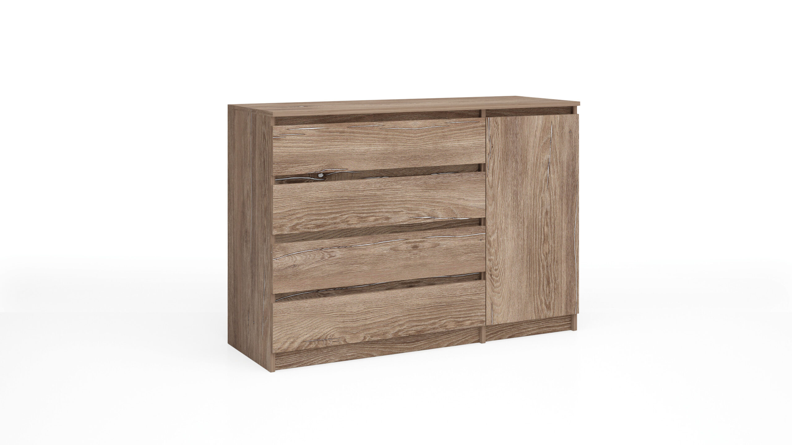 Comoda Leo 7, 120x43x86, brown silverjack