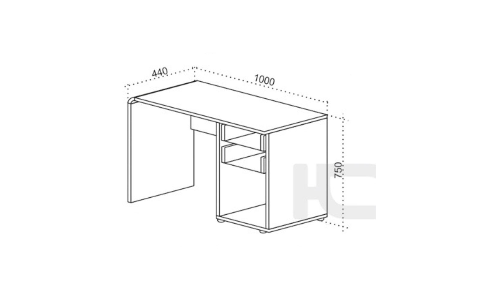 Comoda Ares, 100x44x75, maro/alb lucios - imagine 3