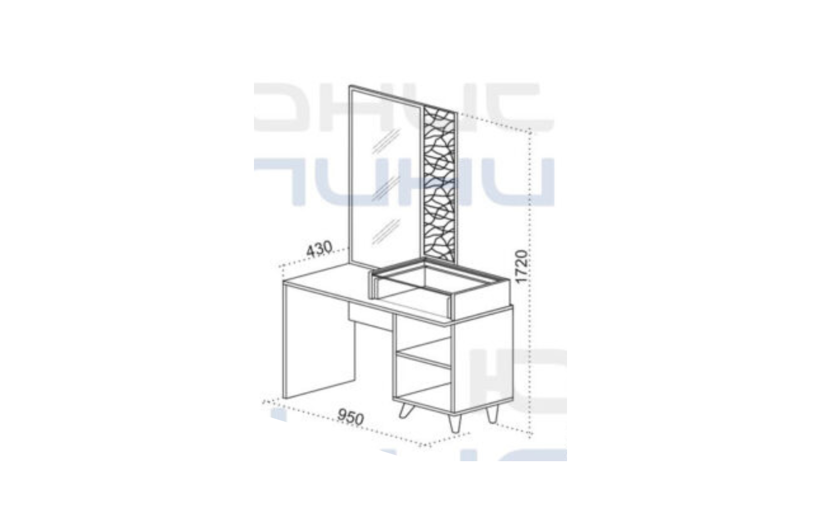 Comoda Ego, 95x43x172, stejar/beton inchis - imagine 2