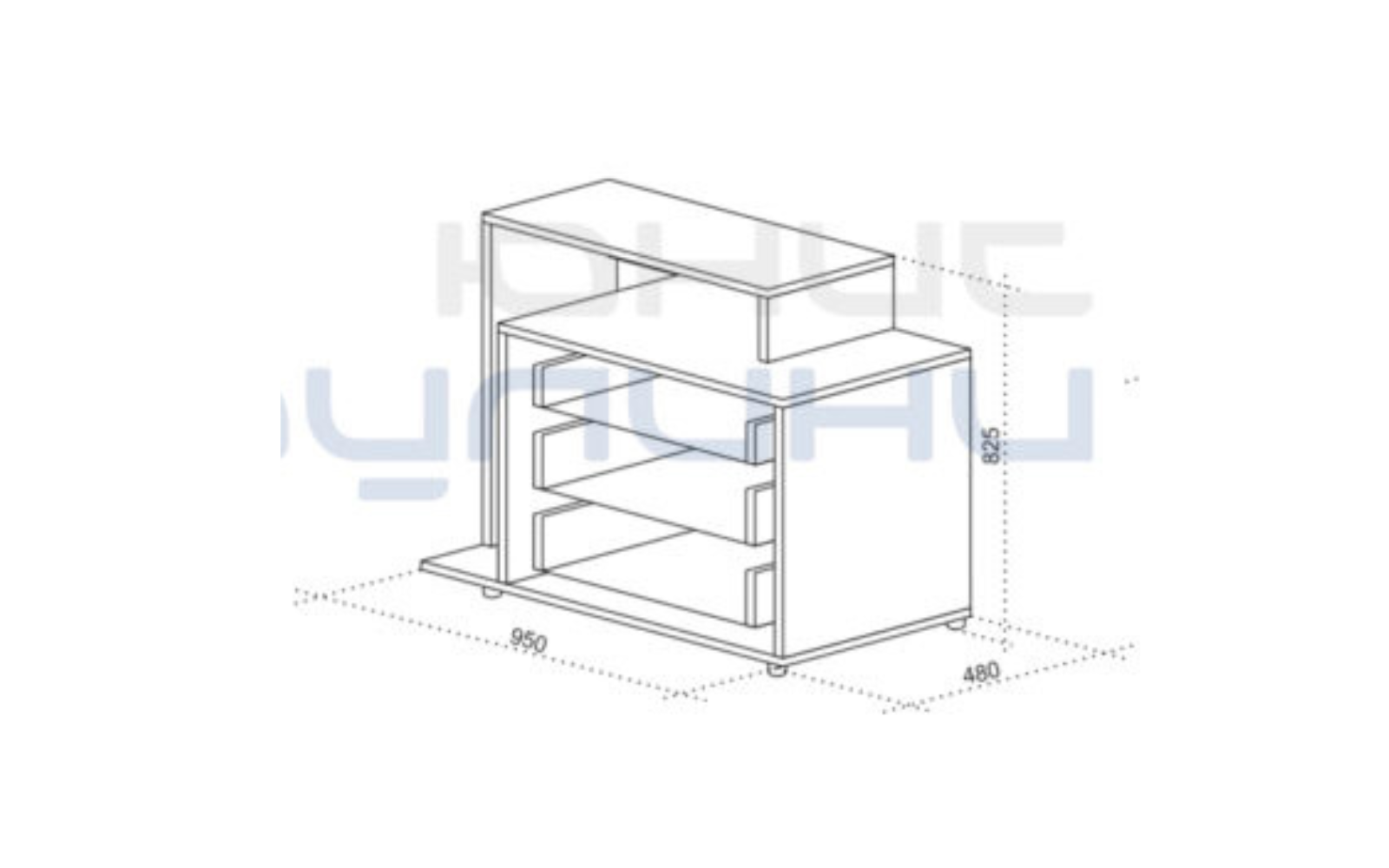 Comoda Regal, 95x42x82.5, lemn de tec/ stejar craft alb - imagine 2