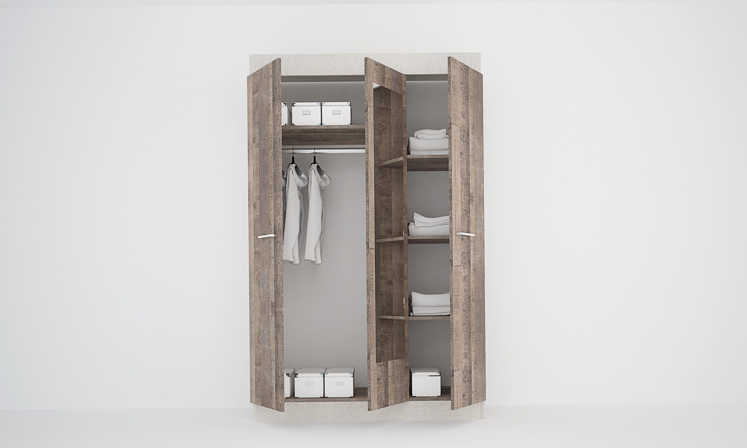 Dulap Melanie 2, 120x52x190, 3 usi, stejar colonial/ lino canova