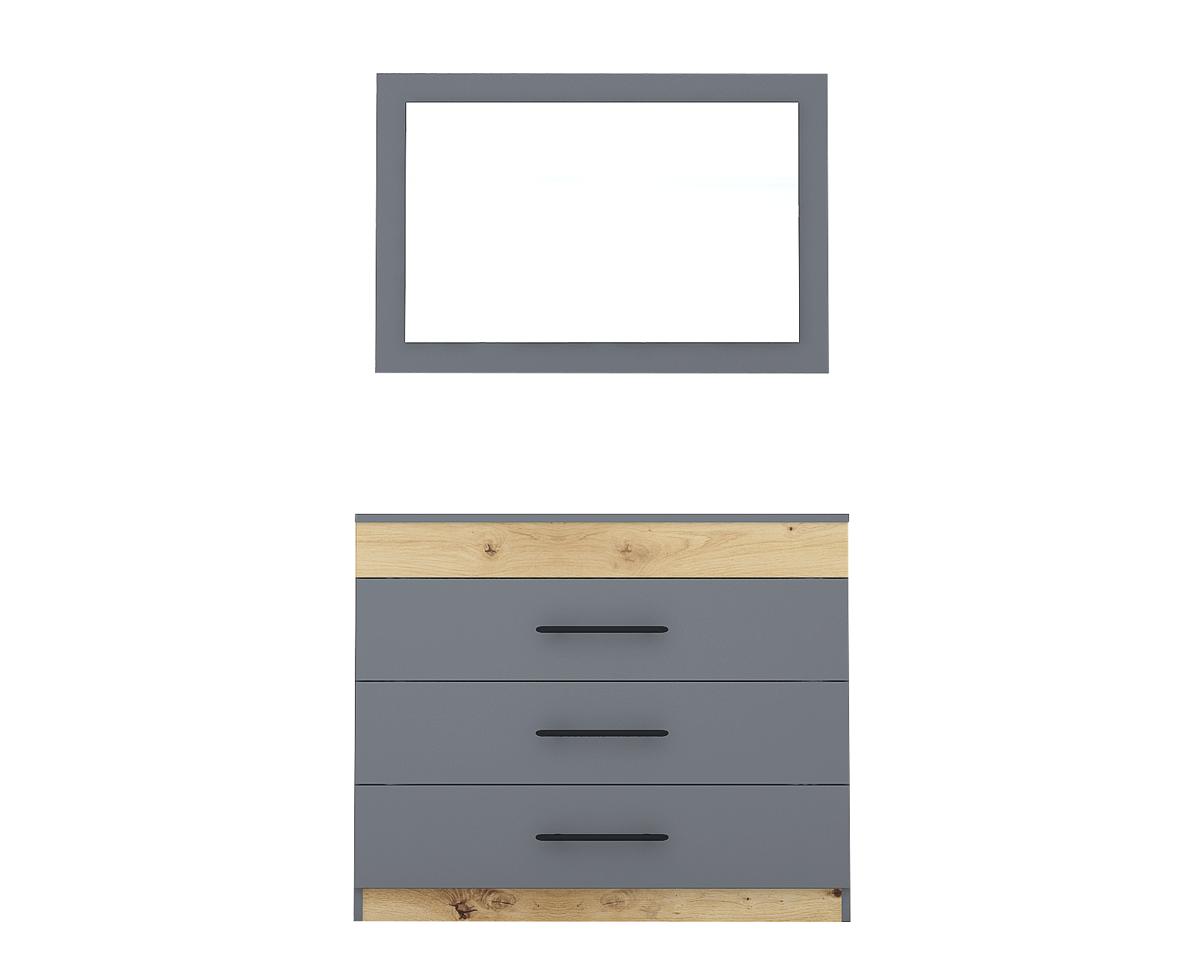 Comoda Prestige, 90x43x74, grafit/artizan - imagine 2