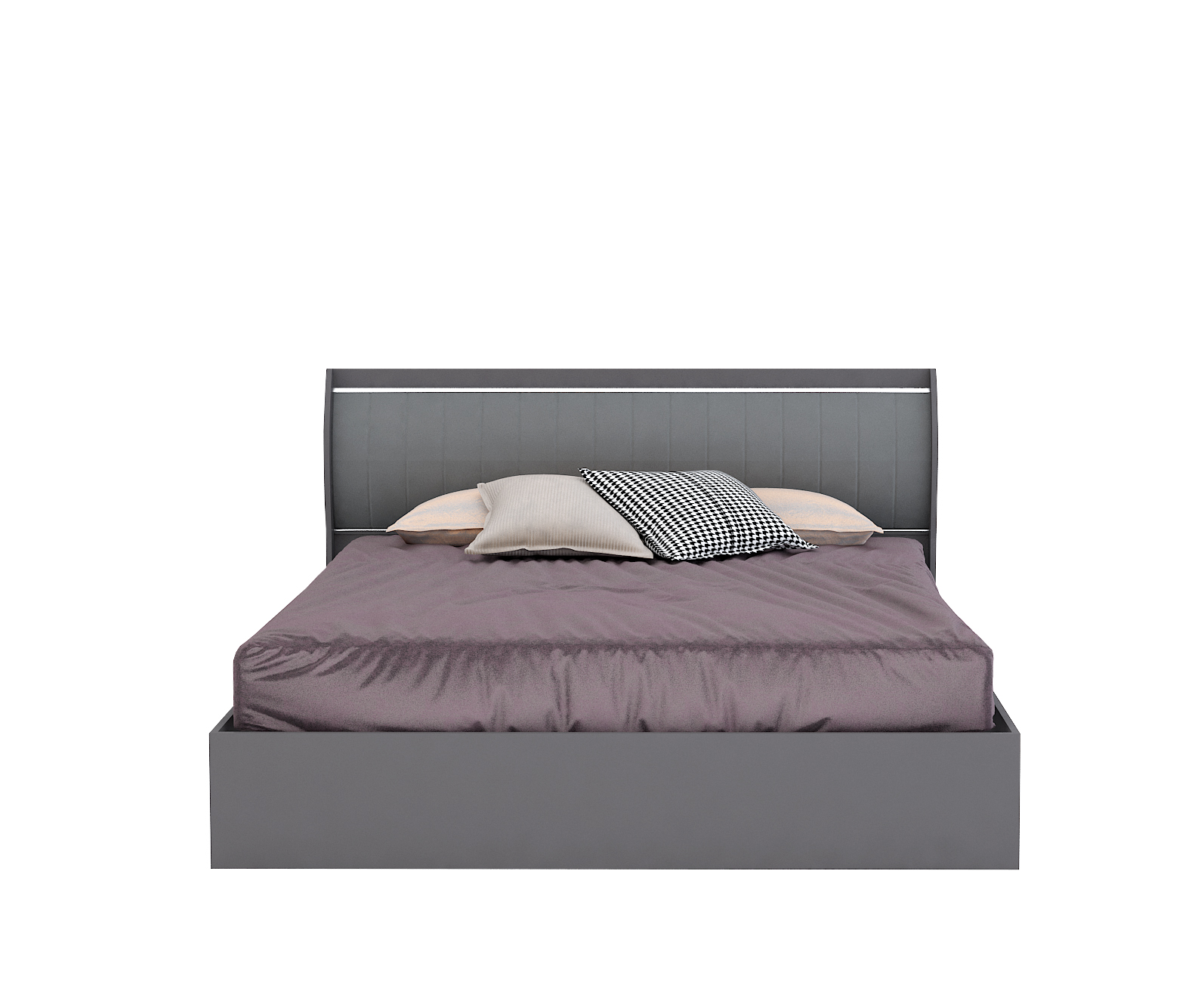 Pat tapitat Dallas, 160x200, grafit/ tapiserie gri