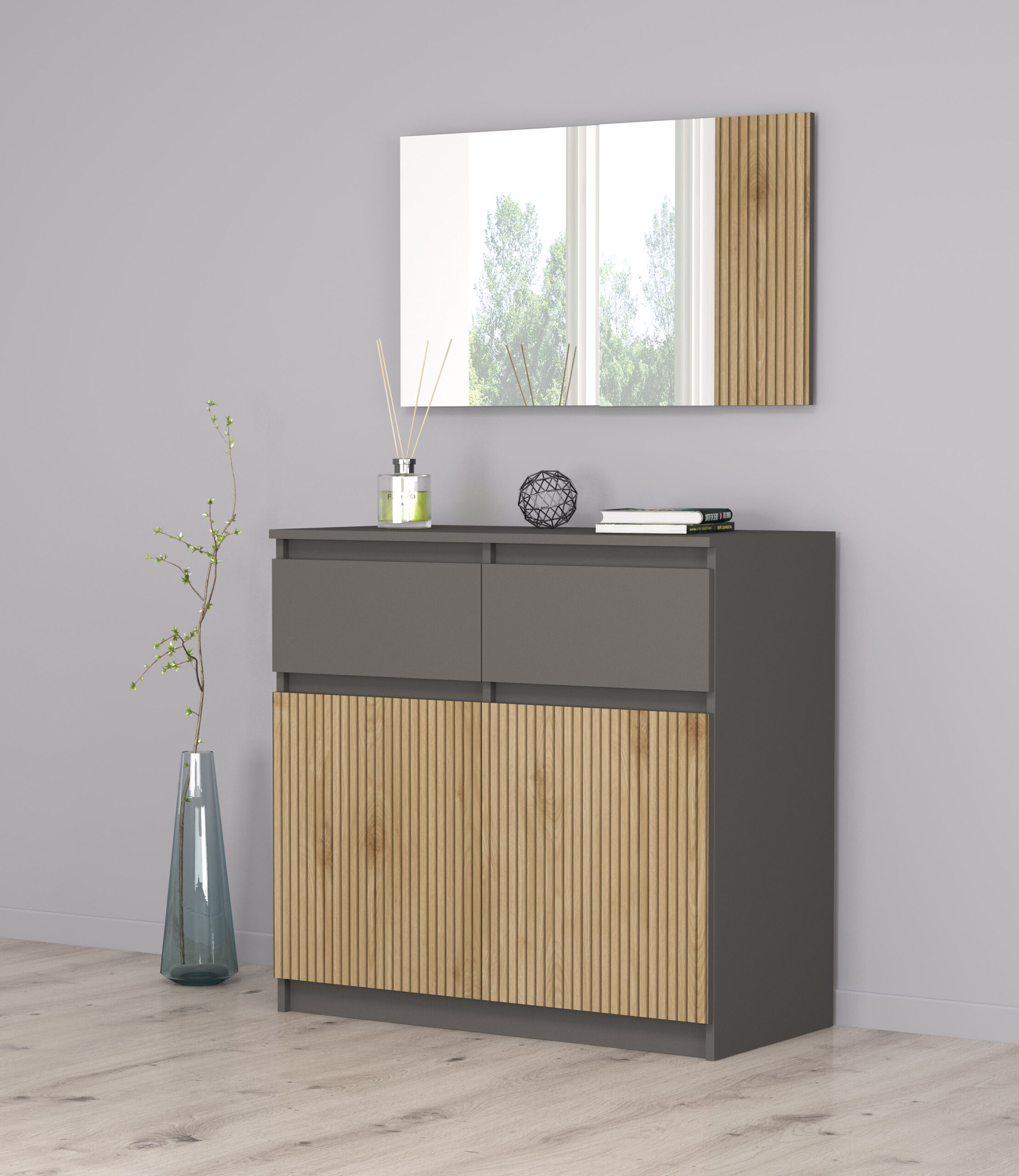 Comoda Simona, grafit/scortisoara