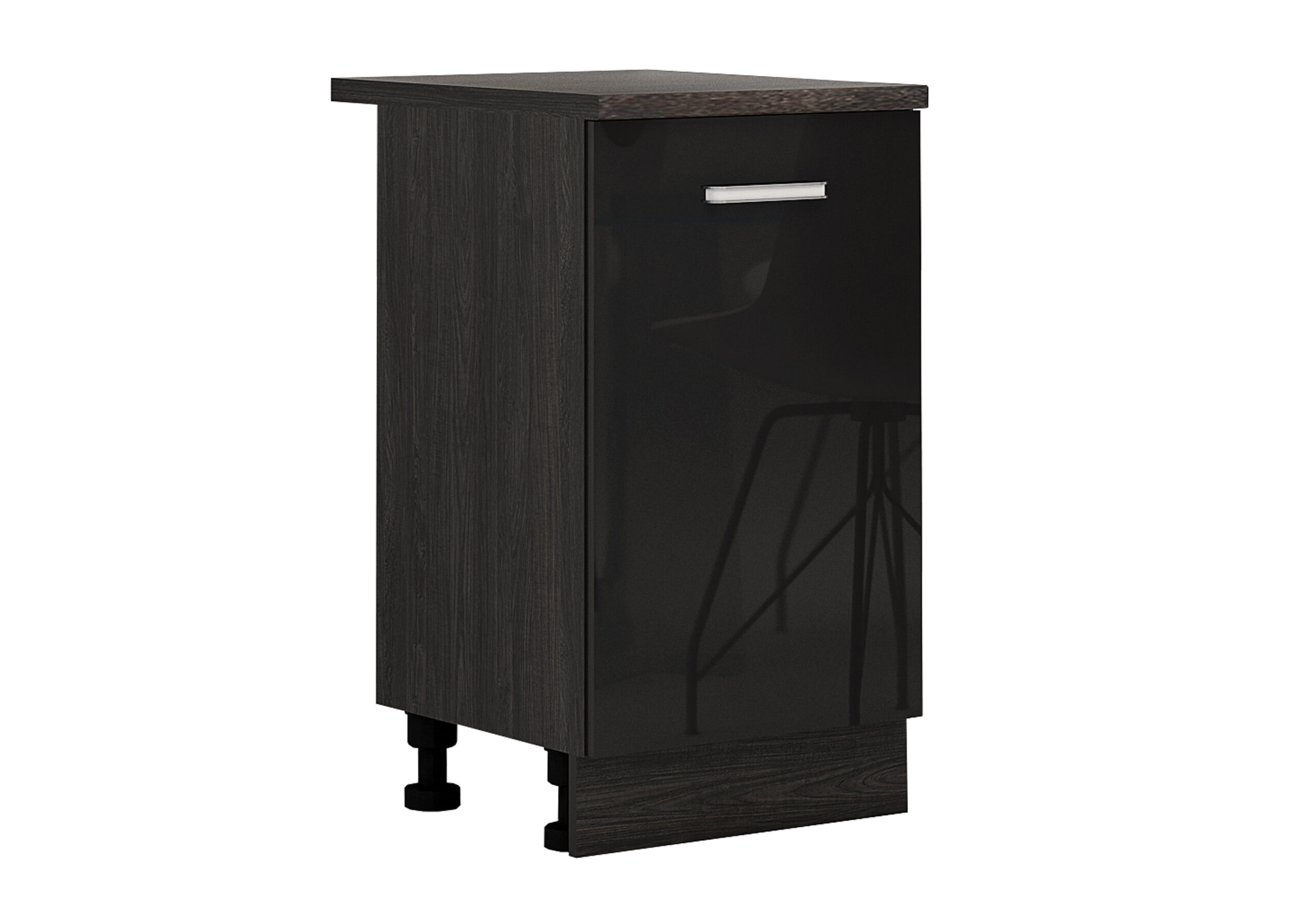Corp inferior Elinor B26, 50x87, negru lucios/stejar carbon