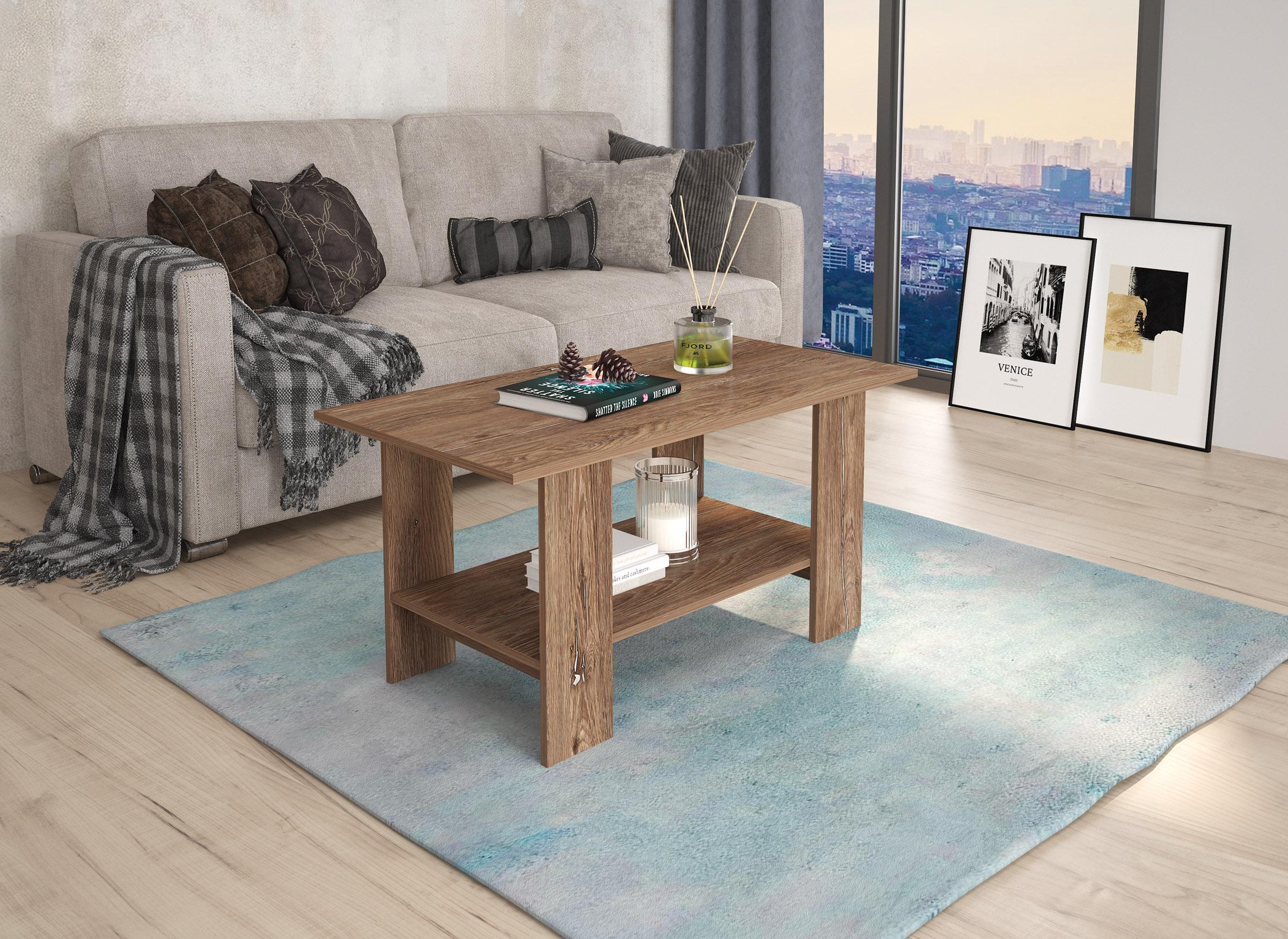 Masuta de cafea Mira, 100x55x55, brown silverjack