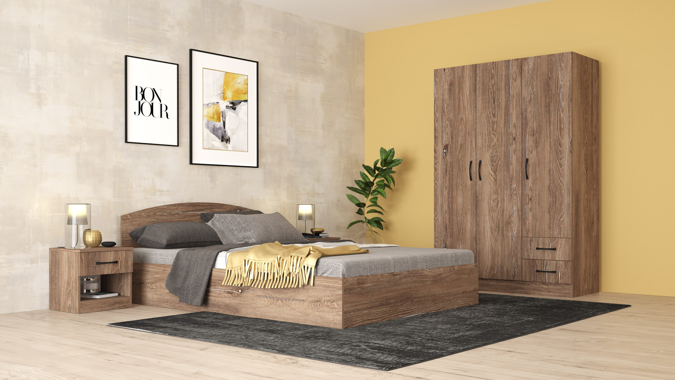 Set dormitor Apolo 2, brown silverjack