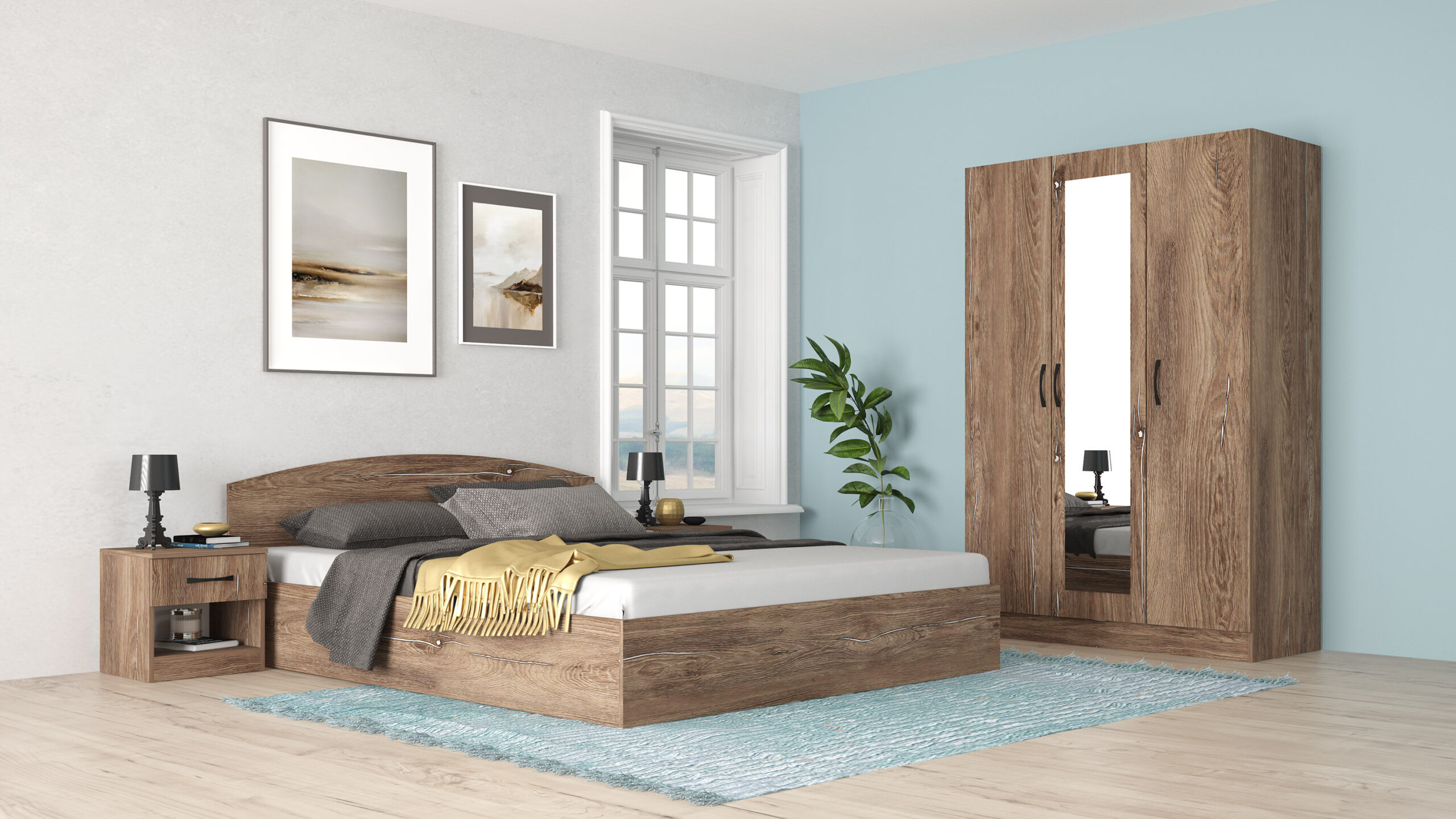 Set dormitor Apolo 3, brown silverjack