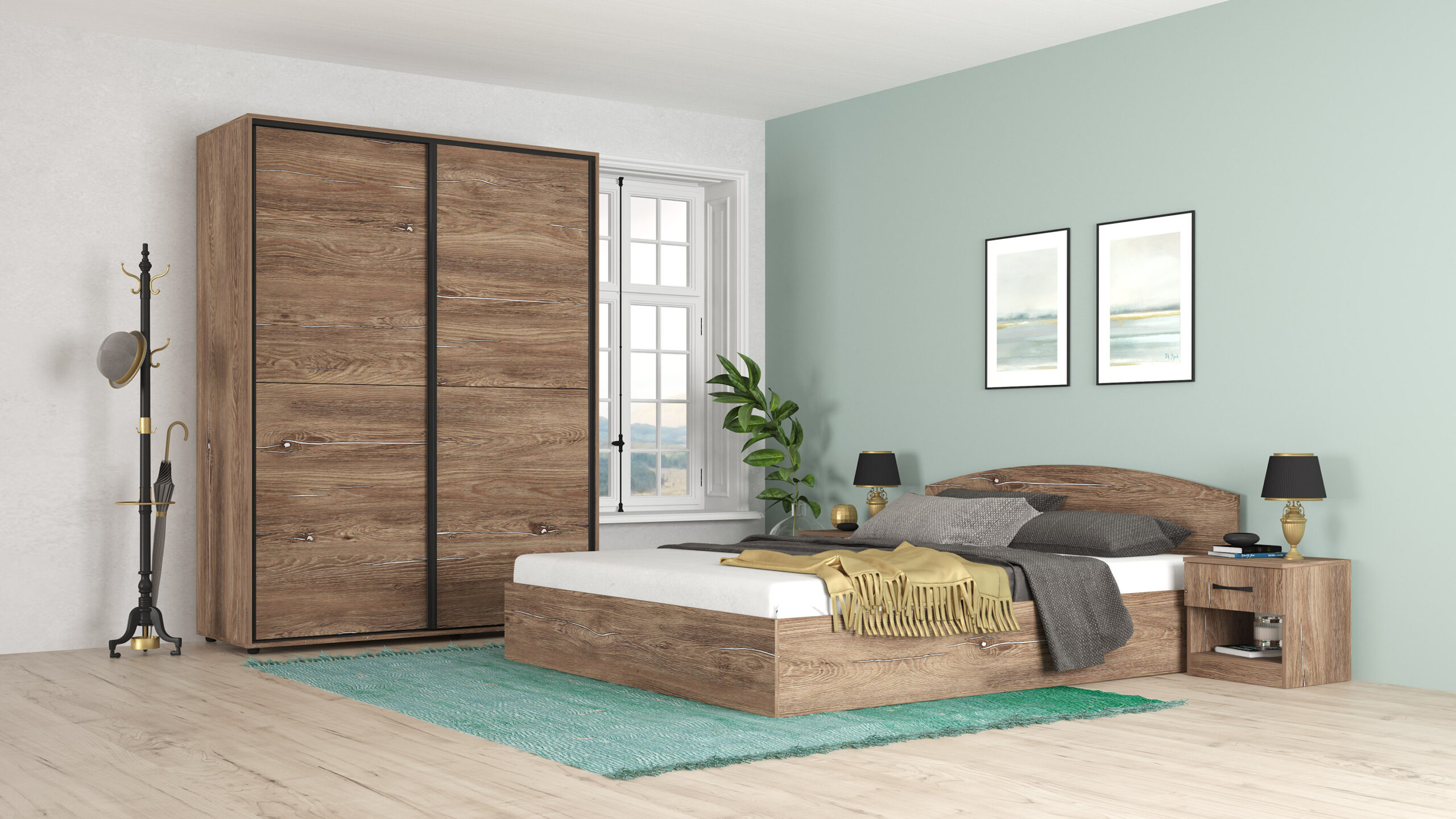 Set dormitor Apolo 4, brown silverjack