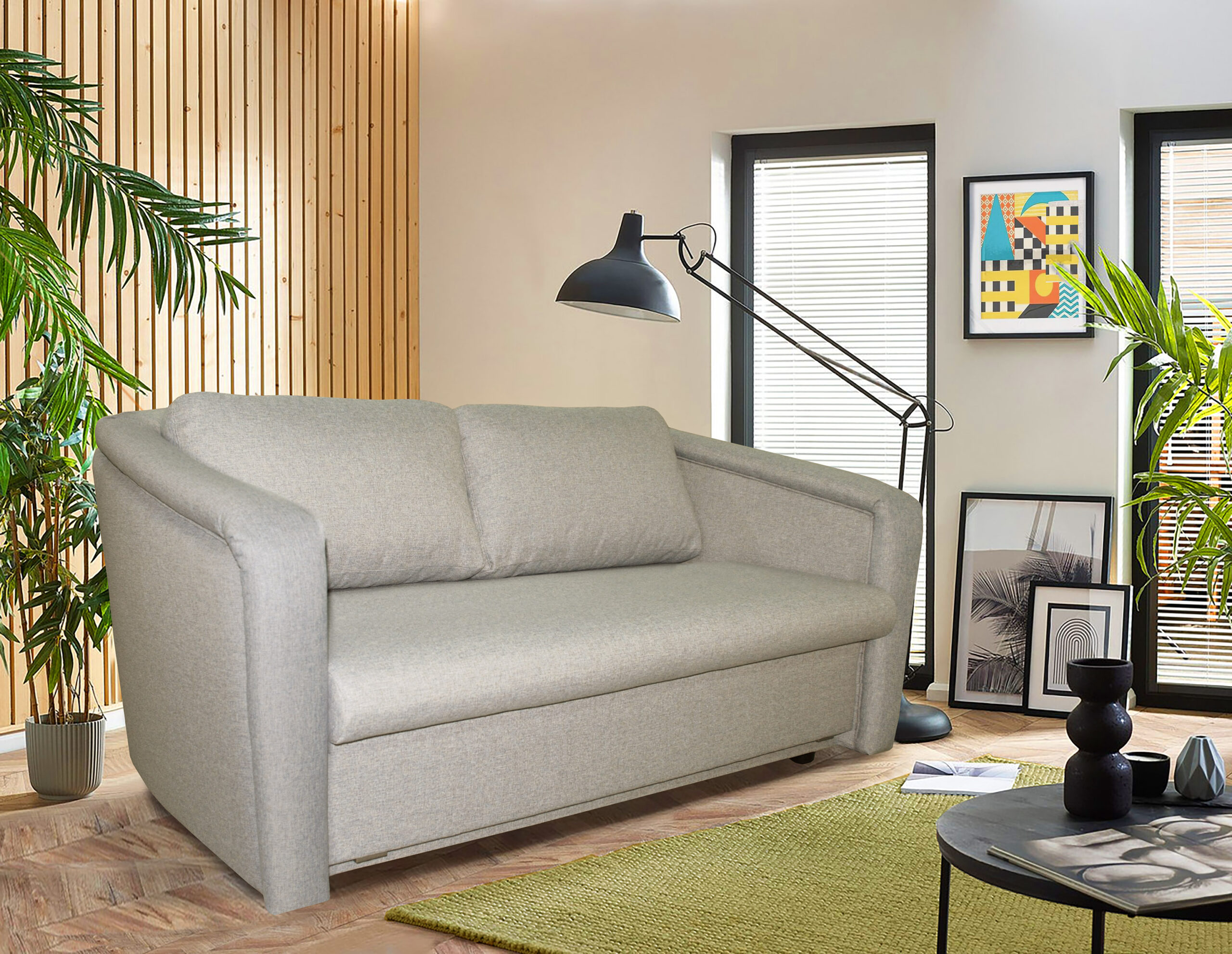 Canapea extensibilă Focus cu 2 locuri, 155x85x74, lars cappuccino