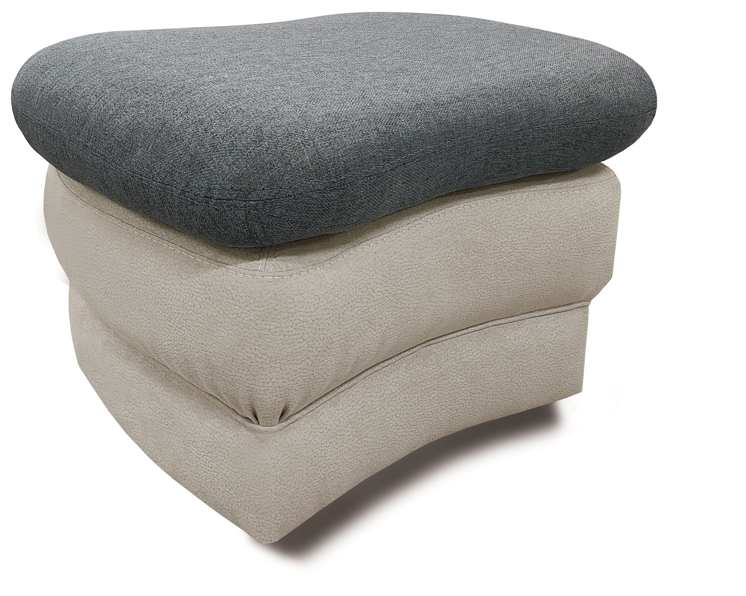 Taburet tapitat Monaco Apolo, 65x45x46, argintiu/ gri twist