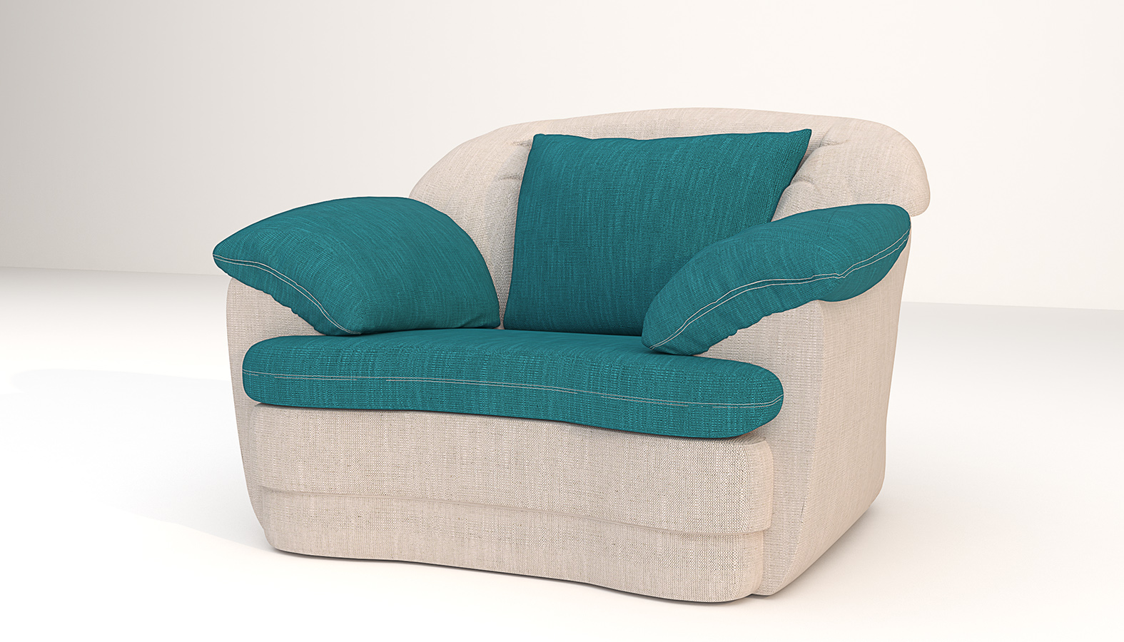 Fotoliu Monaco Apolo, 120x100x90, crem twist/ petrol twist