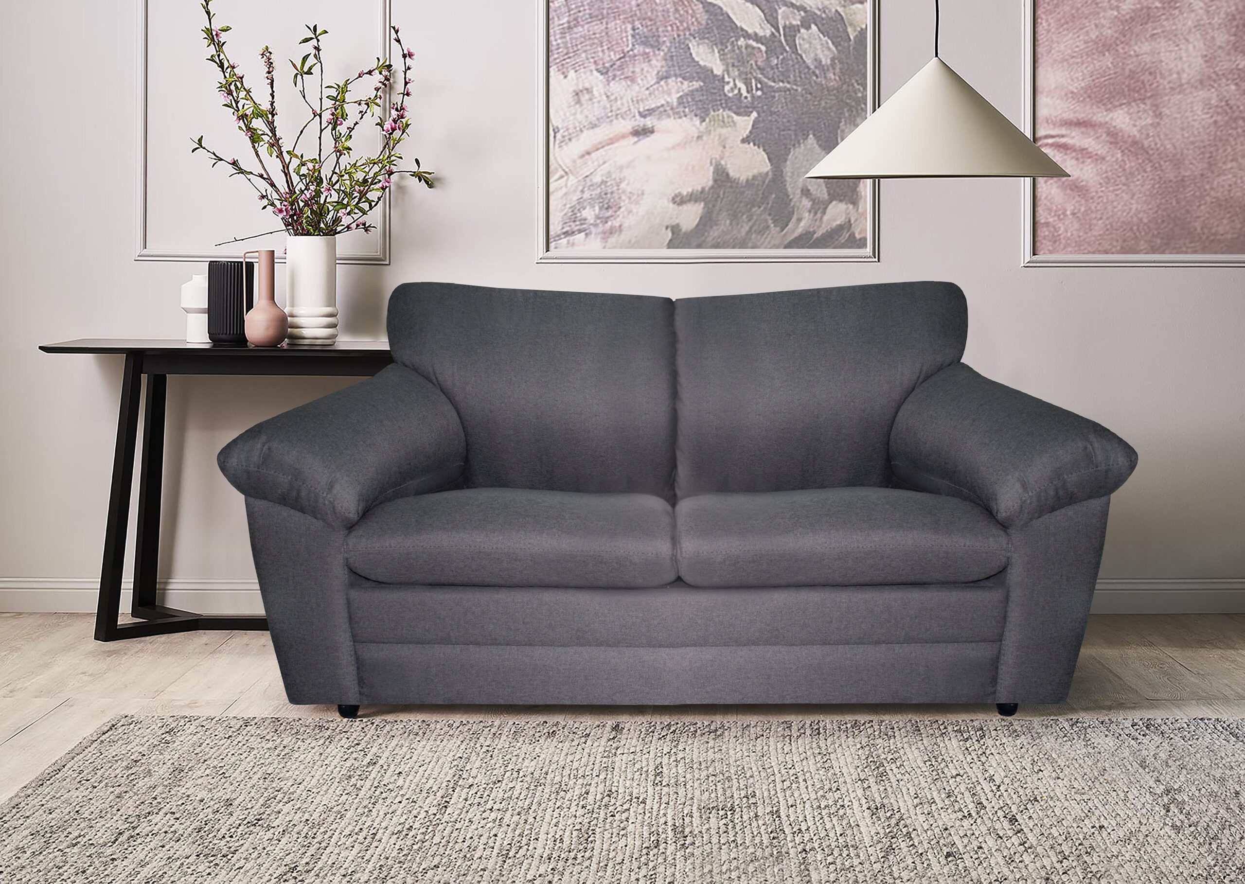 Canapea extensibila Nostalgie cu 2 locuri, 170x85x85, gri twist