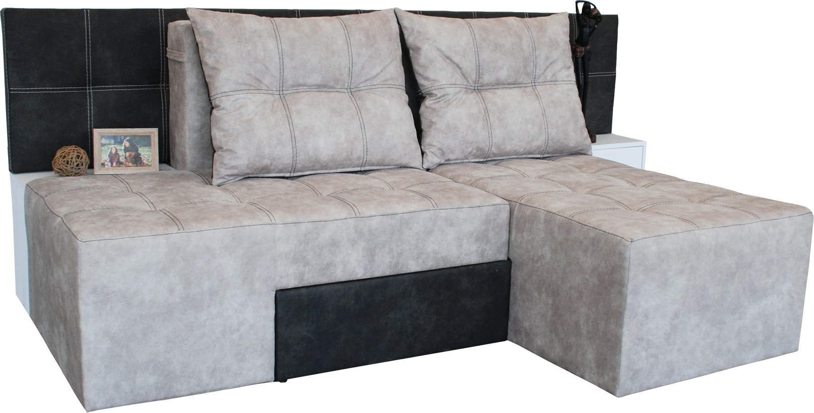 Canapea extensibila Seattle, 222x93x86, lava/ macchiato - imagine 3