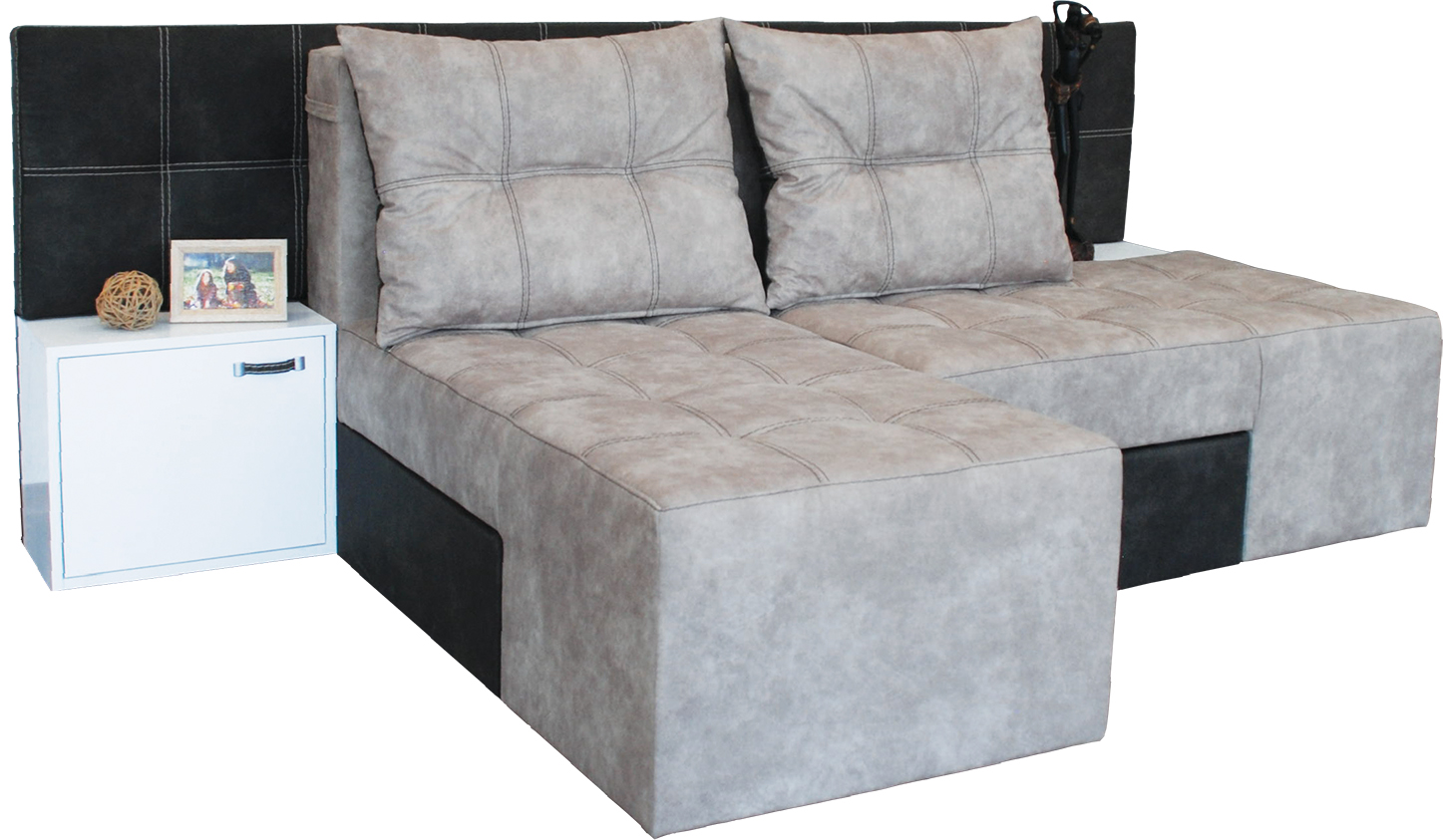 Canapea extensibila Seattle, 222x93x86, lava/ macchiato - imagine 4